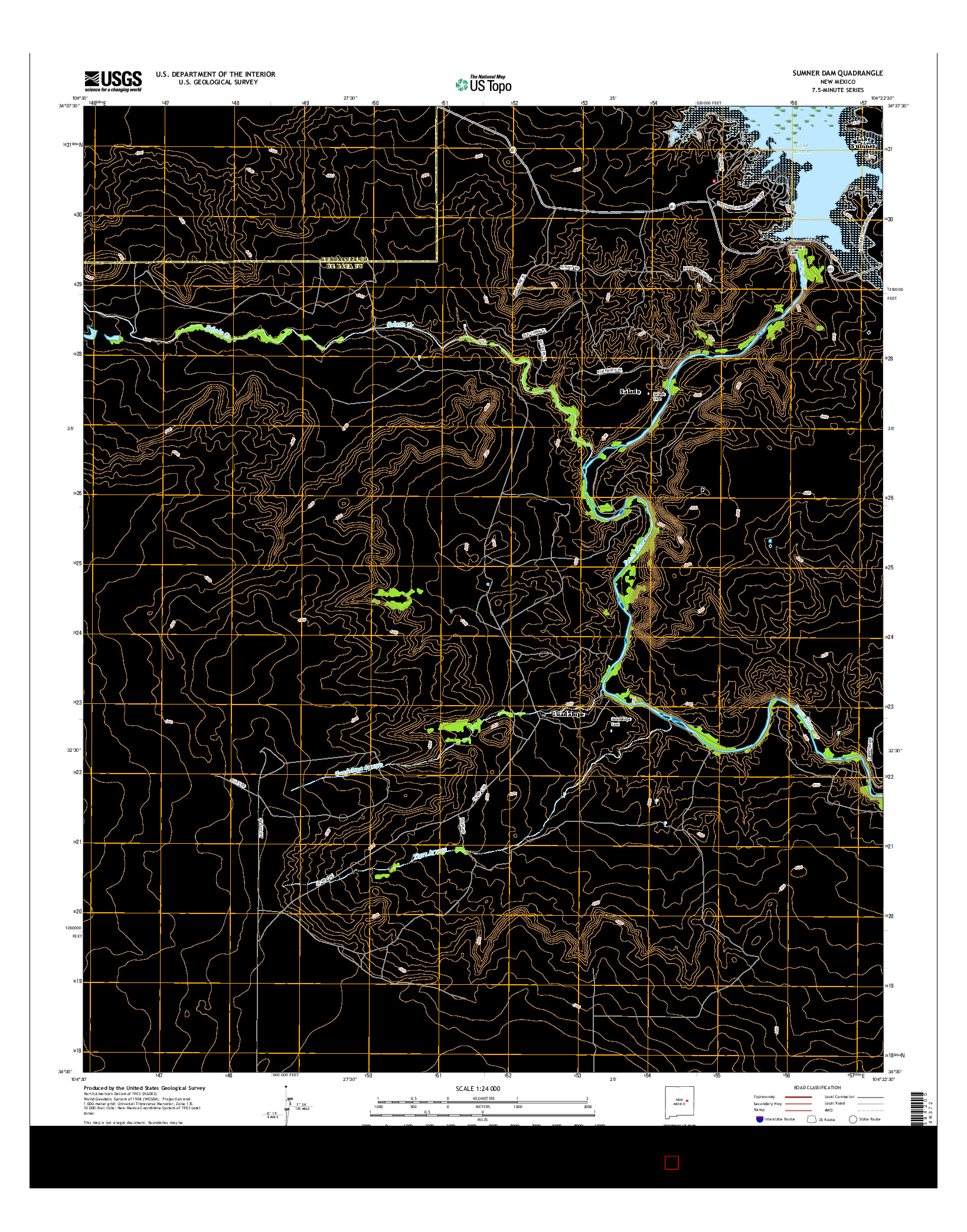 USGS US TOPO 7.5-MINUTE MAP FOR SUMNER DAM, NM 2017