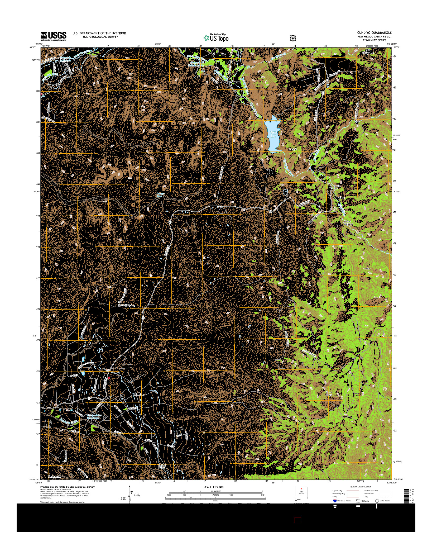 USGS US TOPO 7.5-MINUTE MAP FOR CUNDIYO, NM 2017