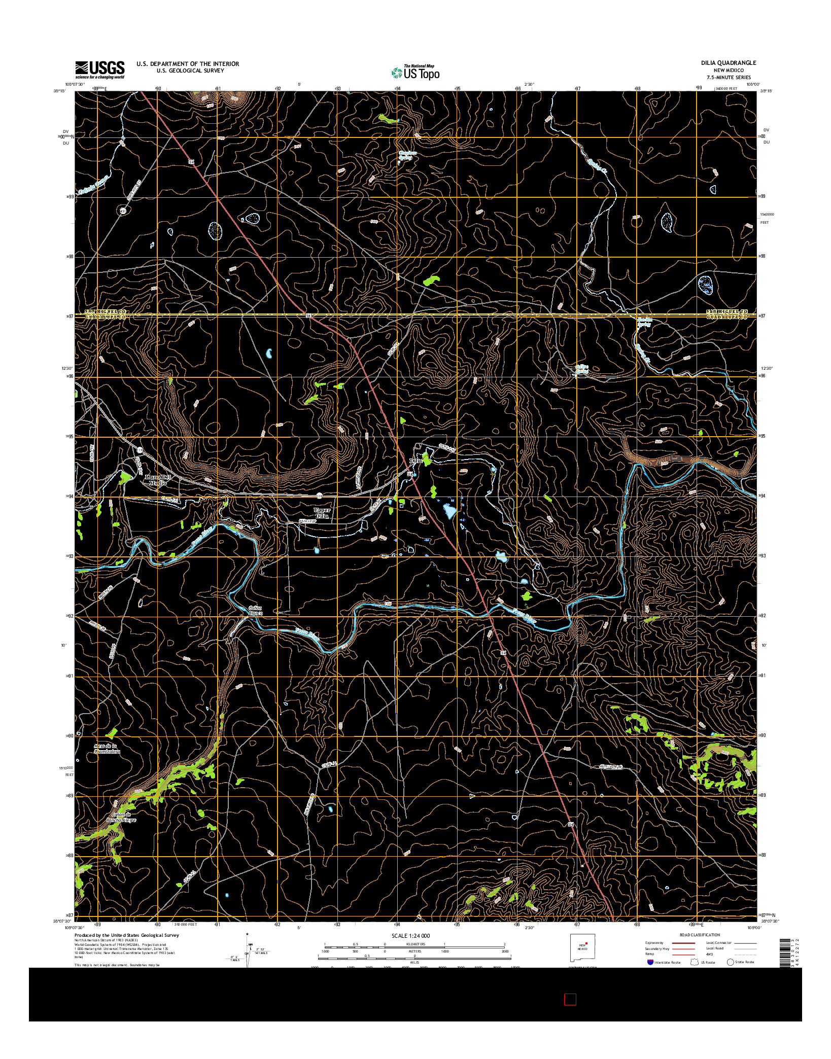 USGS US TOPO 7.5-MINUTE MAP FOR DILIA, NM 2017