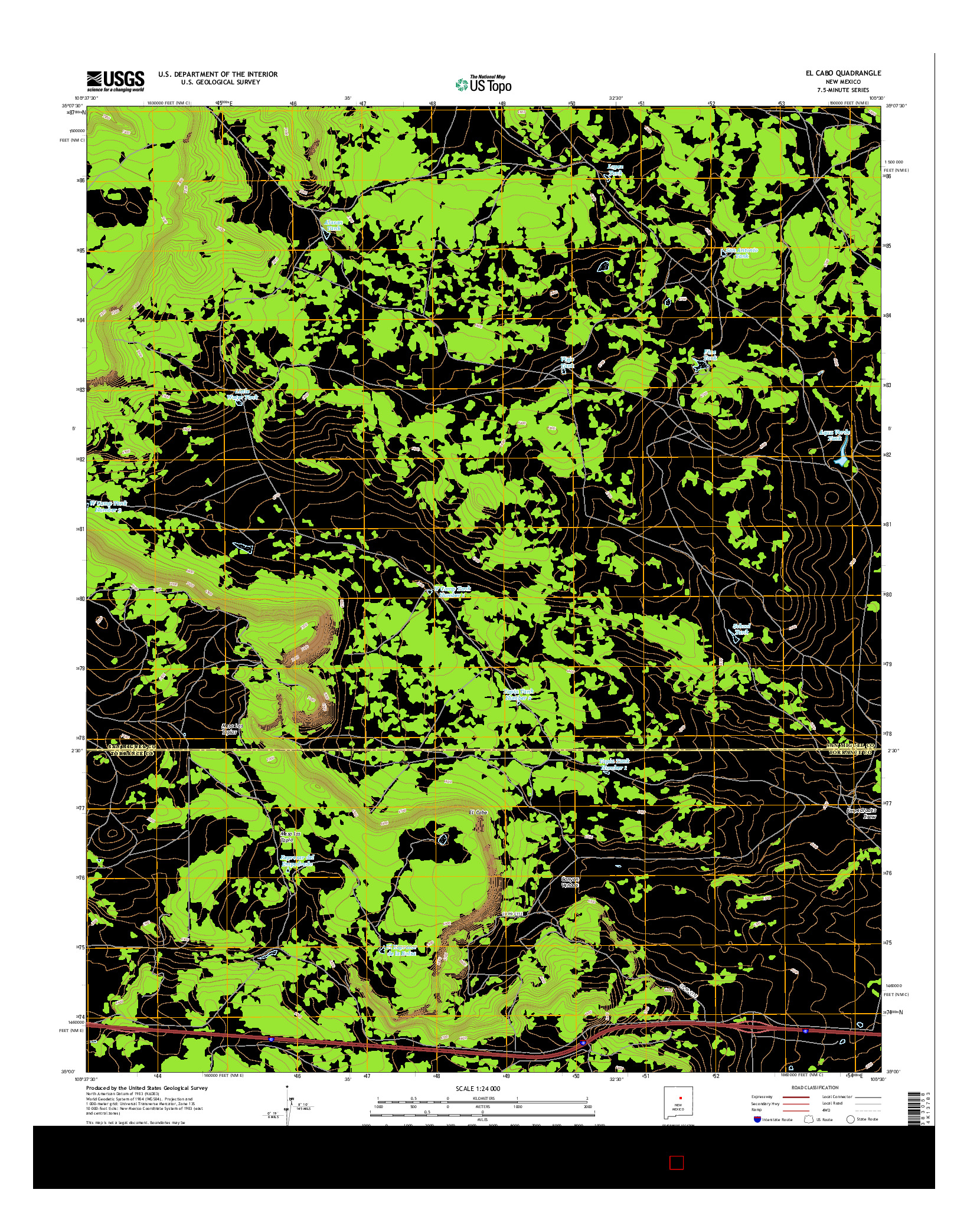 USGS US TOPO 7.5-MINUTE MAP FOR EL CABO, NM 2017