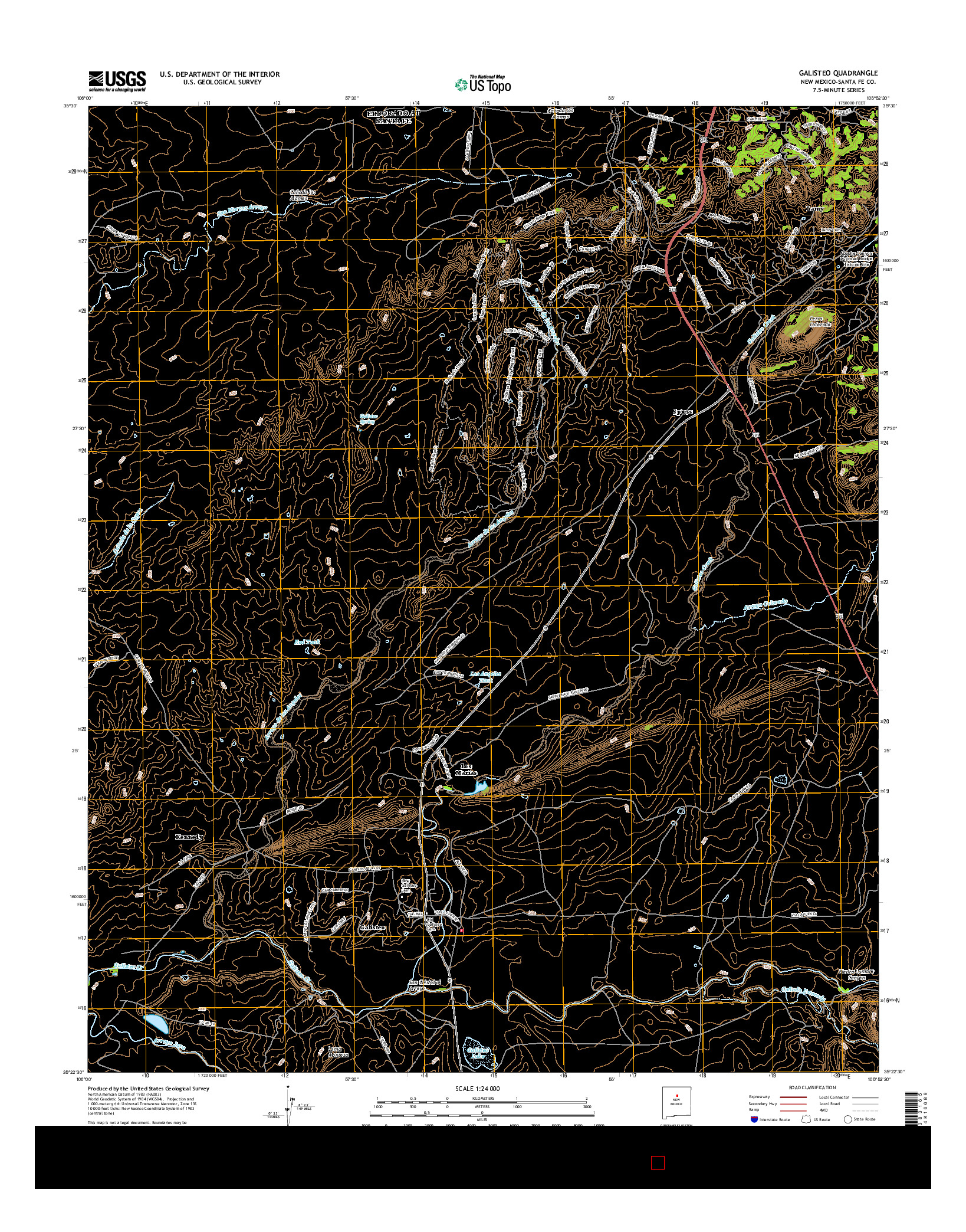 USGS US TOPO 7.5-MINUTE MAP FOR GALISTEO, NM 2017