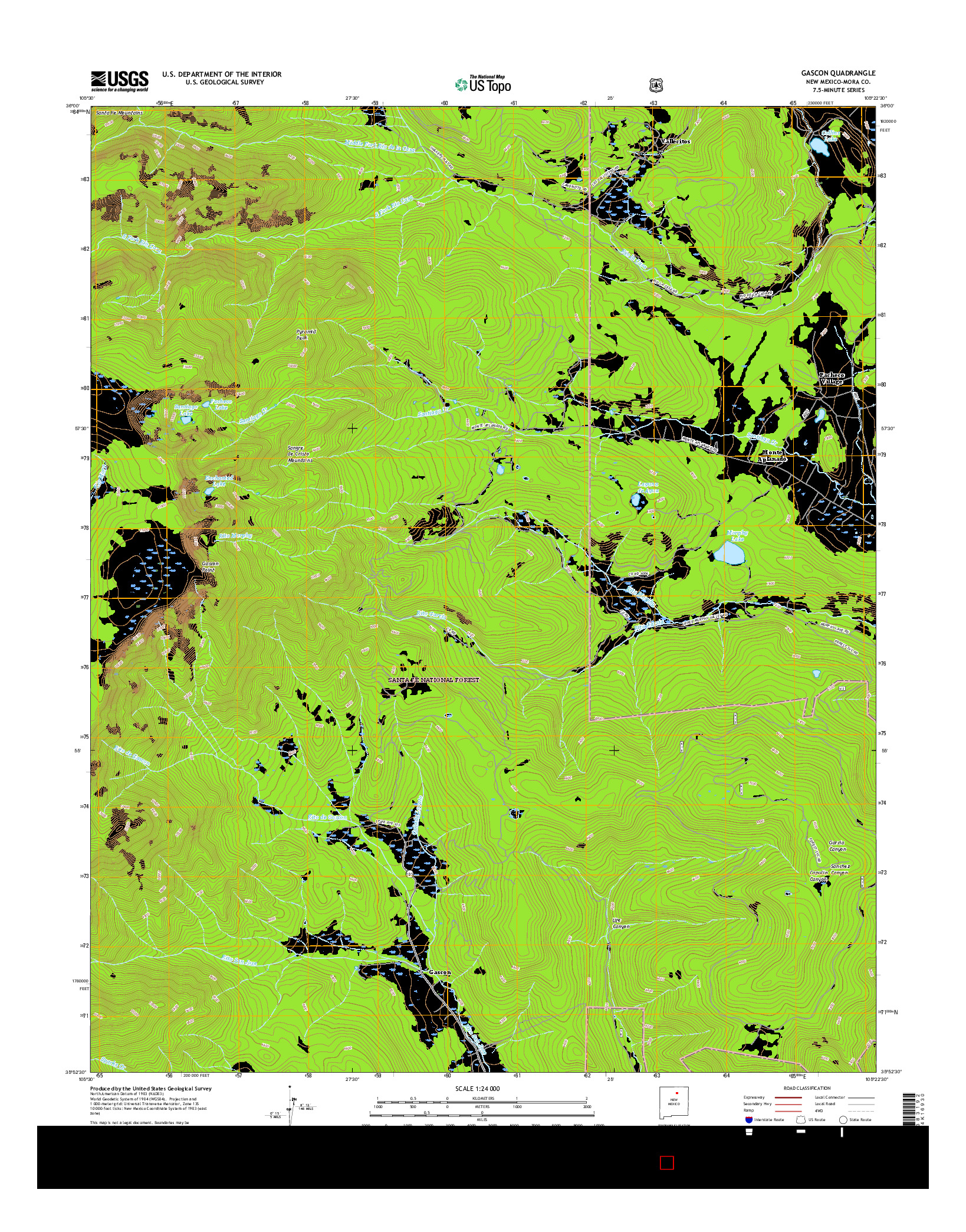 USGS US TOPO 7.5-MINUTE MAP FOR GASCON, NM 2017