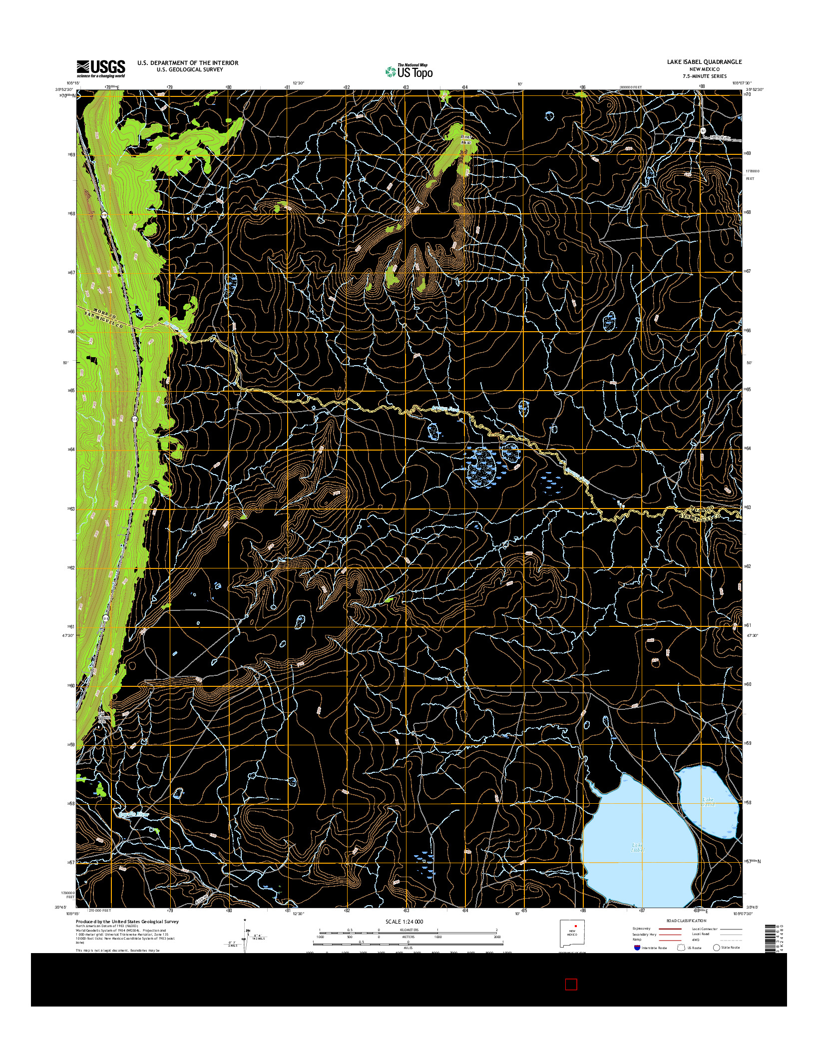 USGS US TOPO 7.5-MINUTE MAP FOR LAKE ISABEL, NM 2017