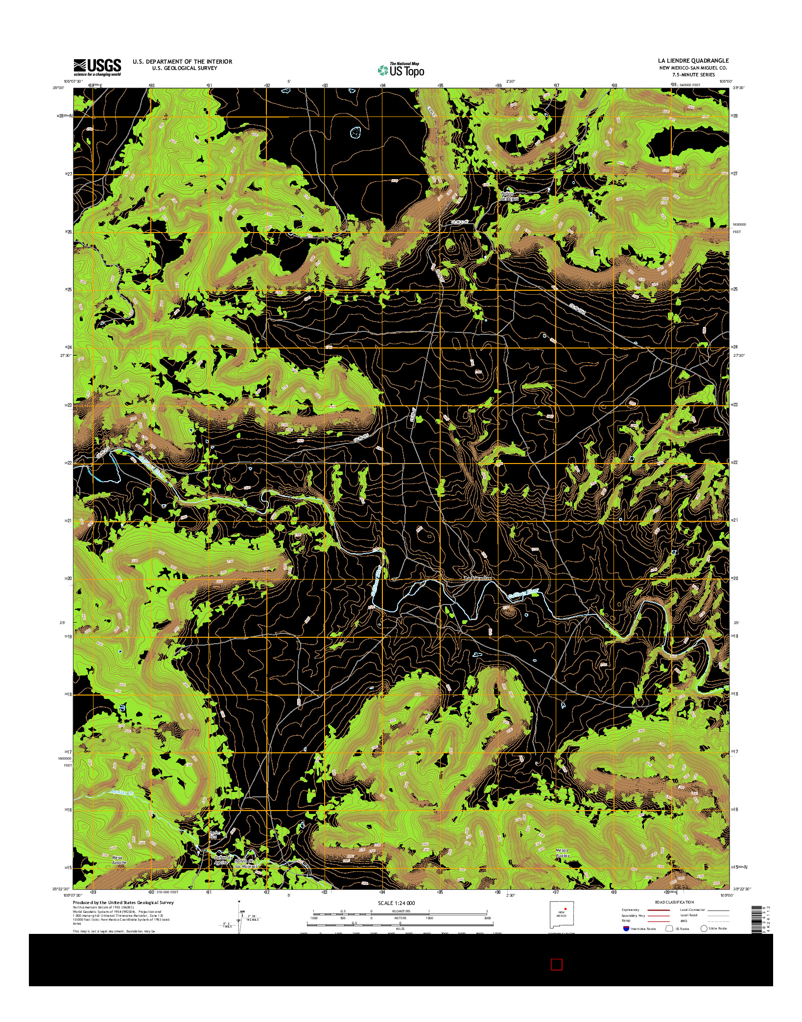 USGS US TOPO 7.5-MINUTE MAP FOR LA LIENDRE, NM 2017