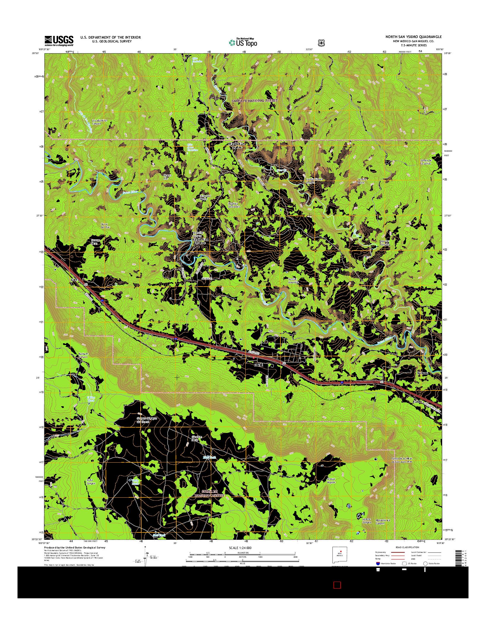 USGS US TOPO 7.5-MINUTE MAP FOR NORTH SAN YSIDRO, NM 2017