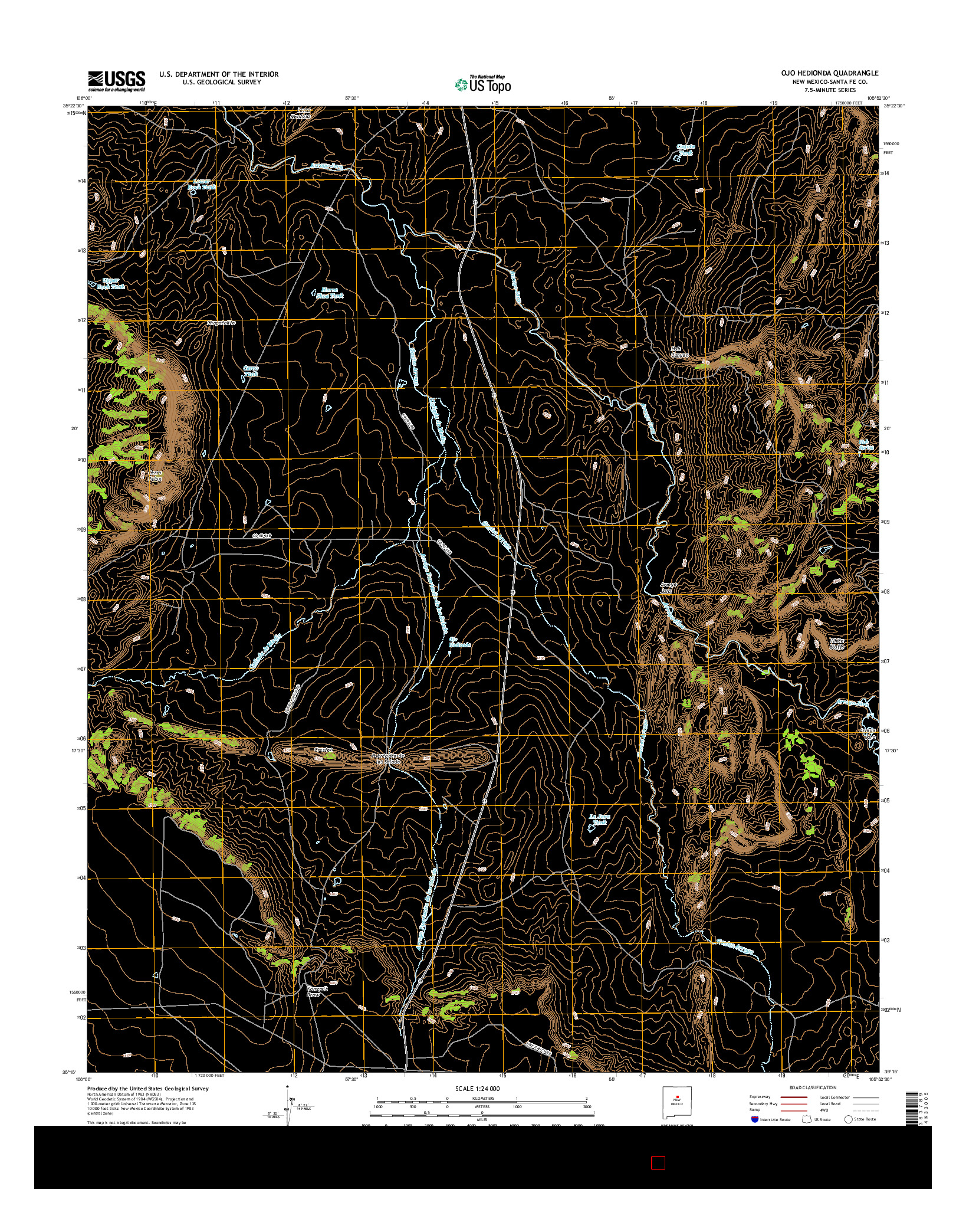 USGS US TOPO 7.5-MINUTE MAP FOR OJO HEDIONDA, NM 2017