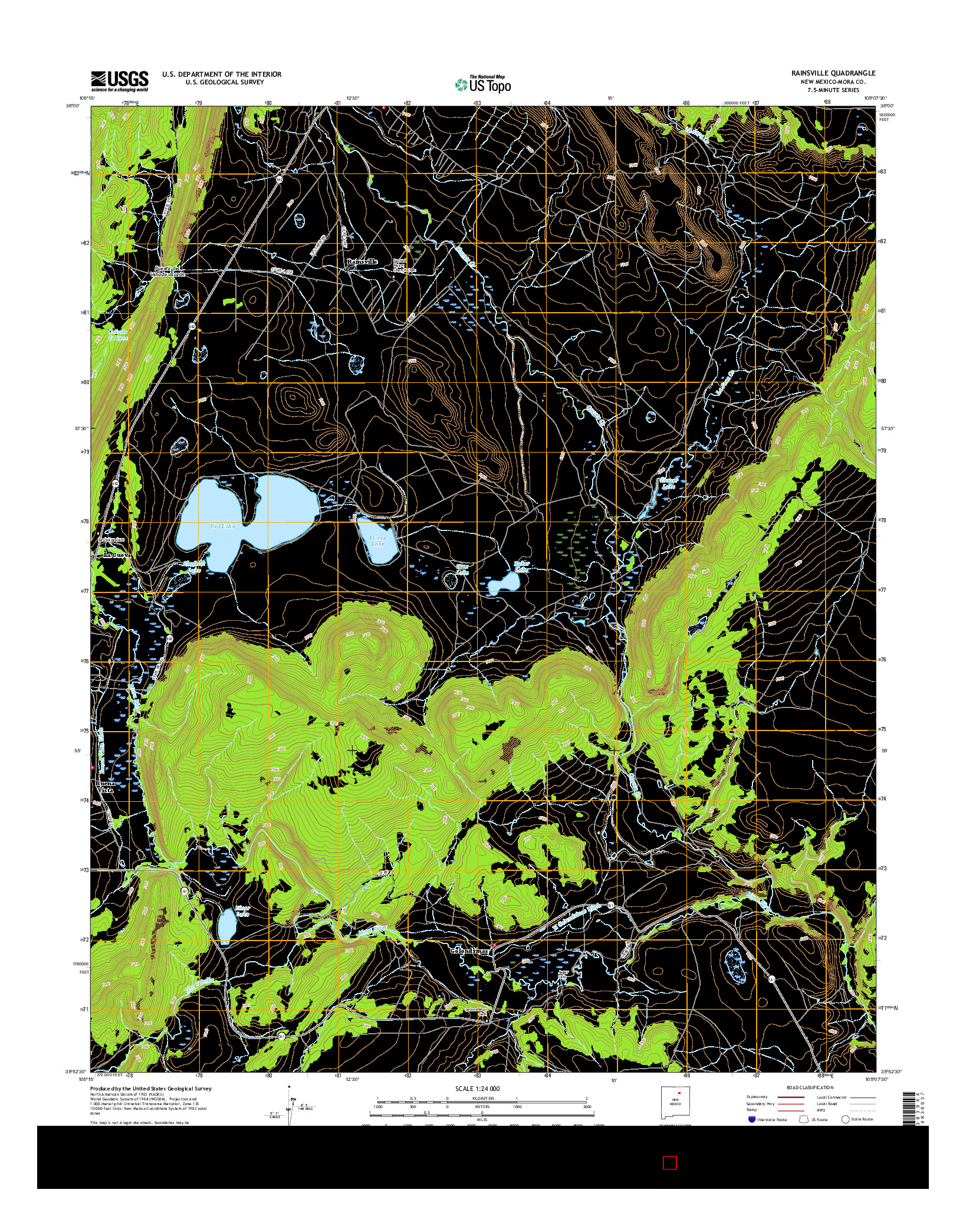 USGS US TOPO 7.5-MINUTE MAP FOR RAINSVILLE, NM 2017