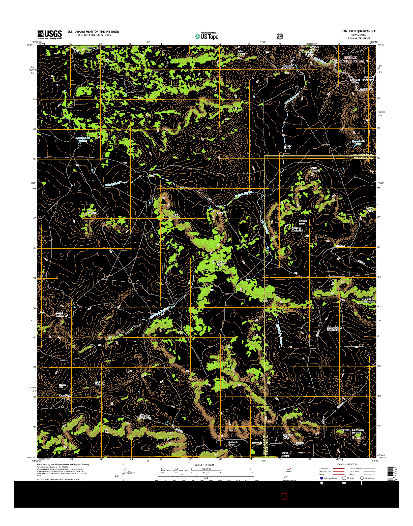USGS US TOPO 7.5-MINUTE MAP FOR SAN JUAN, NM 2017