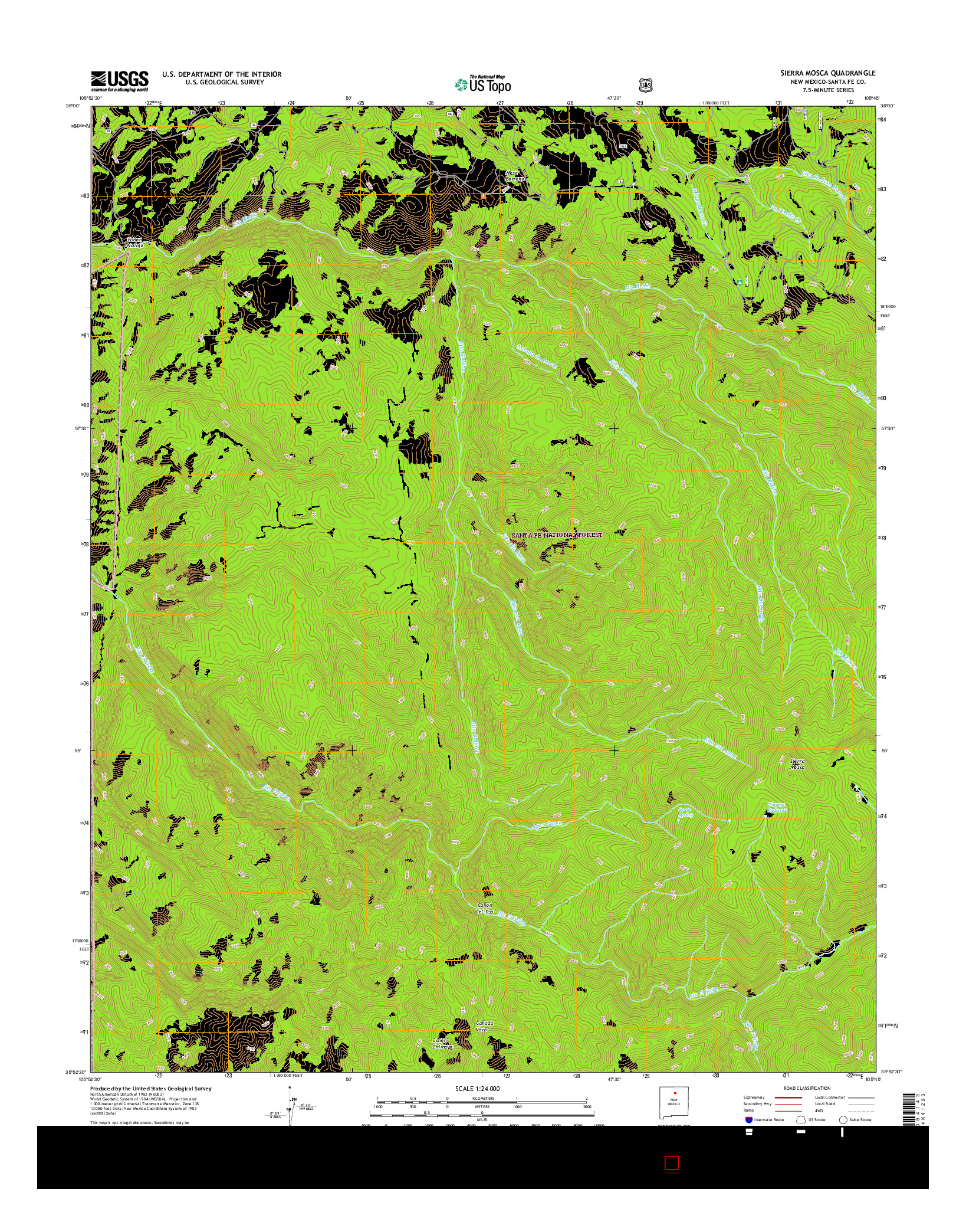 USGS US TOPO 7.5-MINUTE MAP FOR SIERRA MOSCA, NM 2017