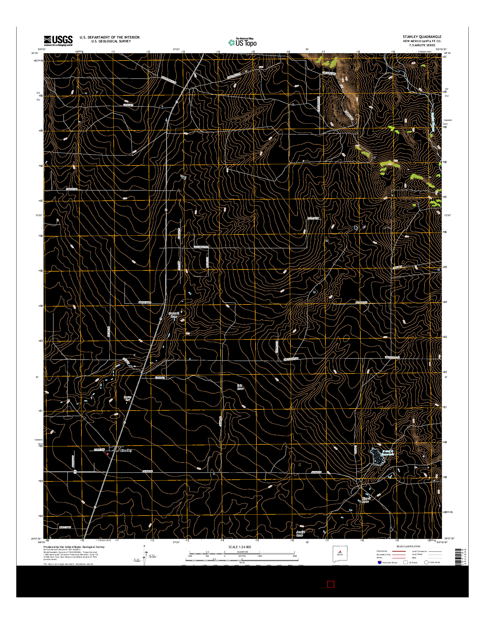 USGS US TOPO 7.5-MINUTE MAP FOR STANLEY, NM 2017
