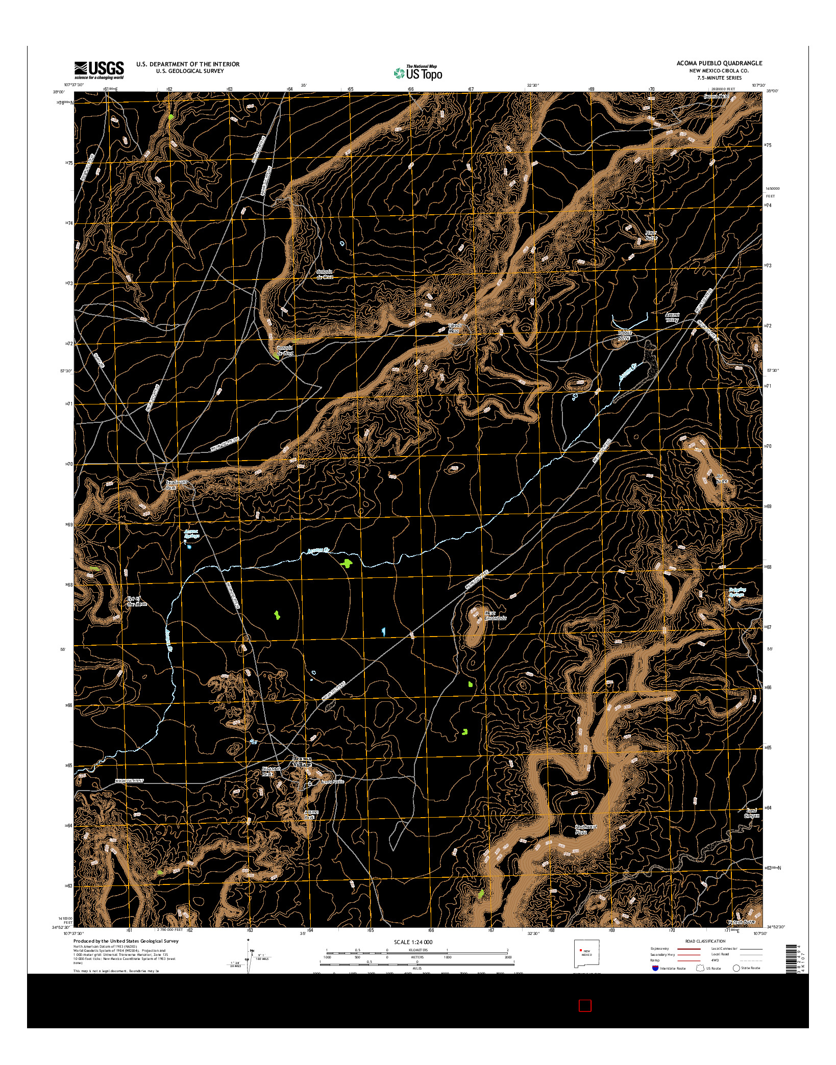 USGS US TOPO 7.5-MINUTE MAP FOR ACOMA PUEBLO, NM 2017