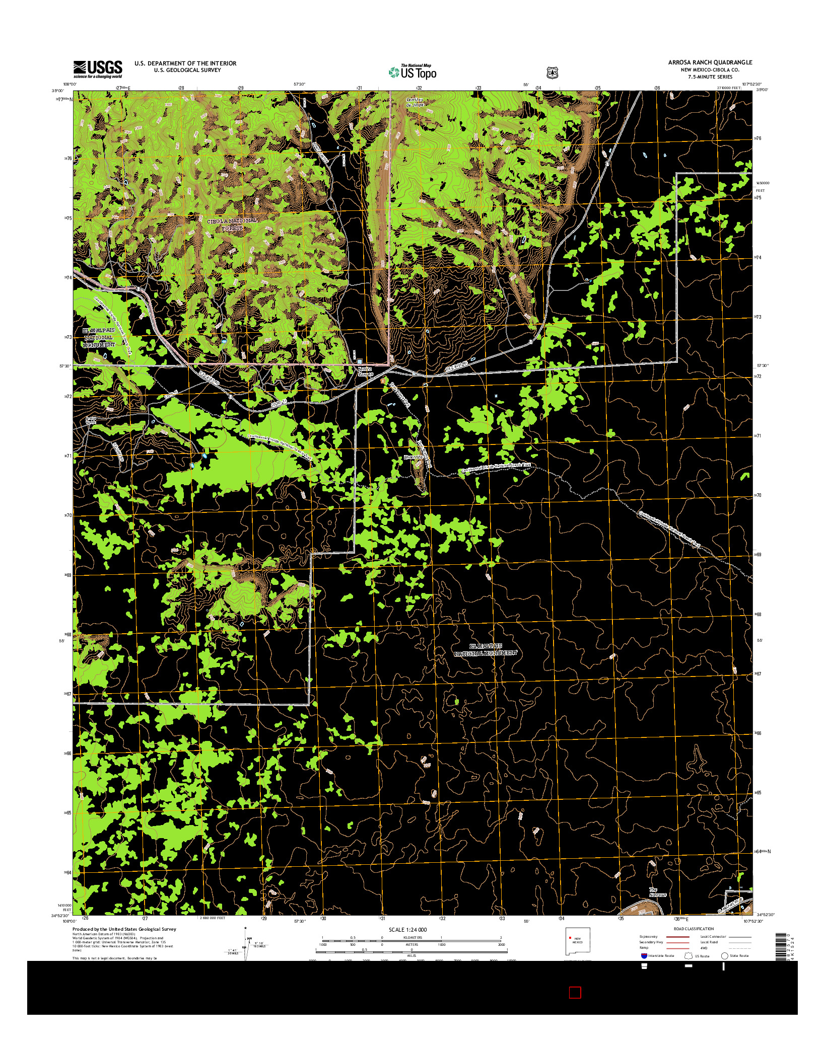 USGS US TOPO 7.5-MINUTE MAP FOR ARROSA RANCH, NM 2017