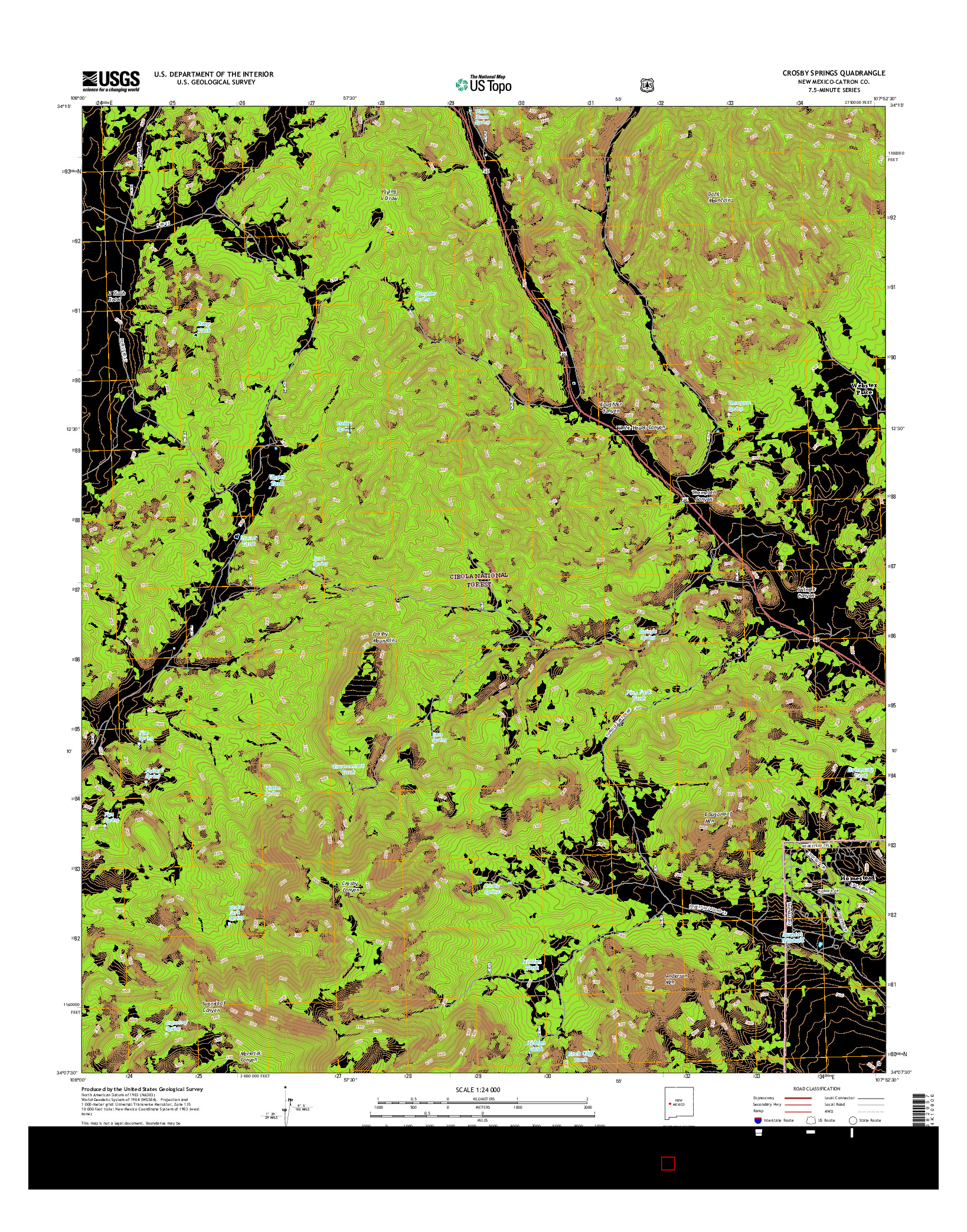 USGS US TOPO 7.5-MINUTE MAP FOR CROSBY SPRINGS, NM 2017