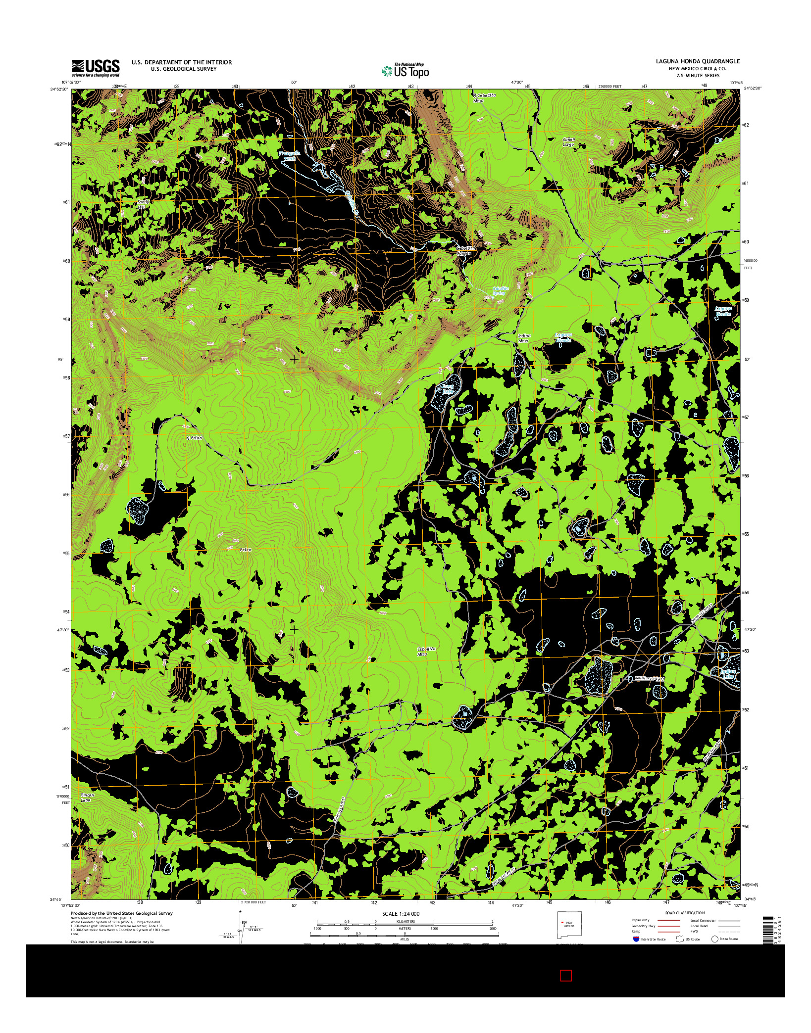 USGS US TOPO 7.5-MINUTE MAP FOR LAGUNA HONDA, NM 2017