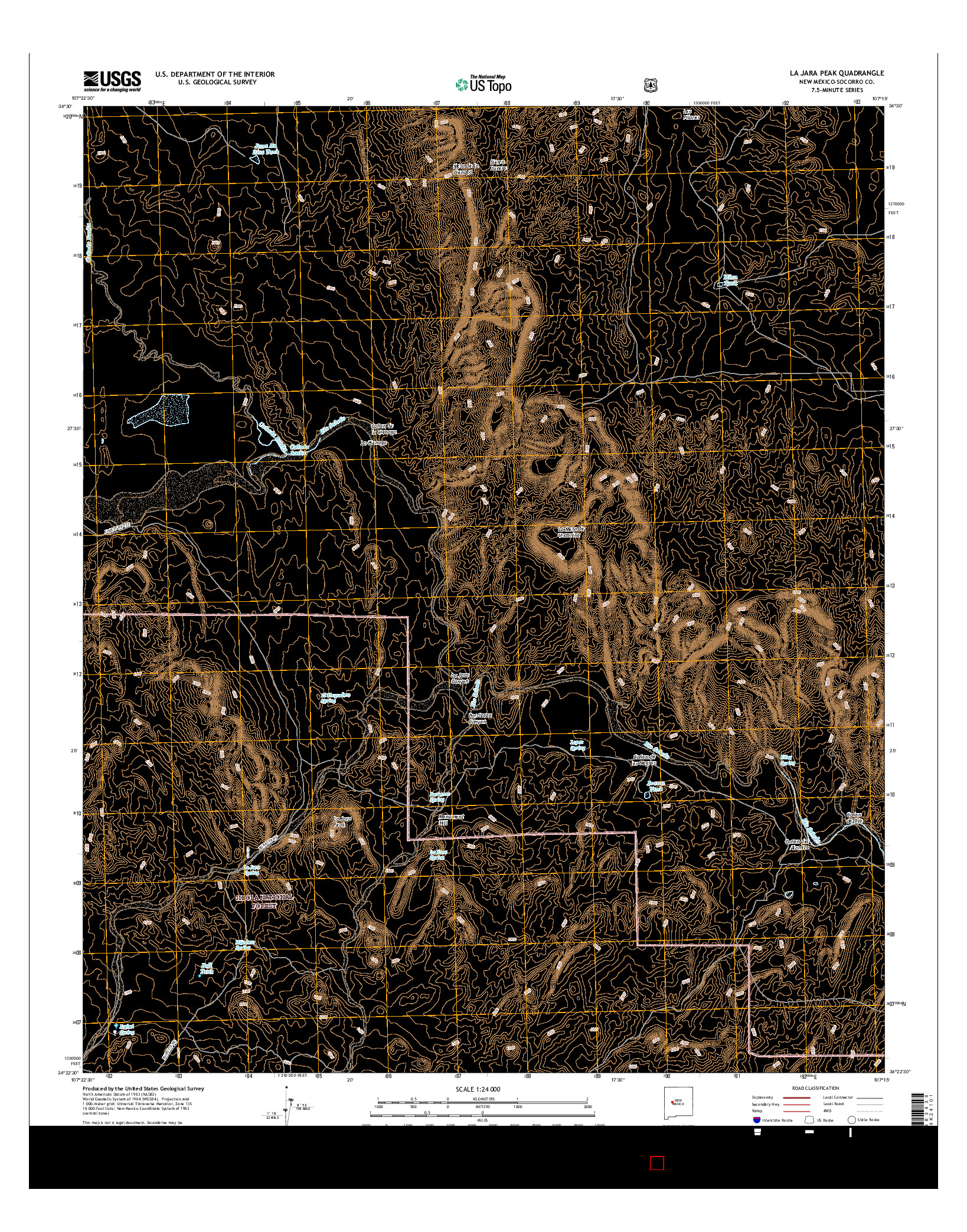 USGS US TOPO 7.5-MINUTE MAP FOR LA JARA PEAK, NM 2017