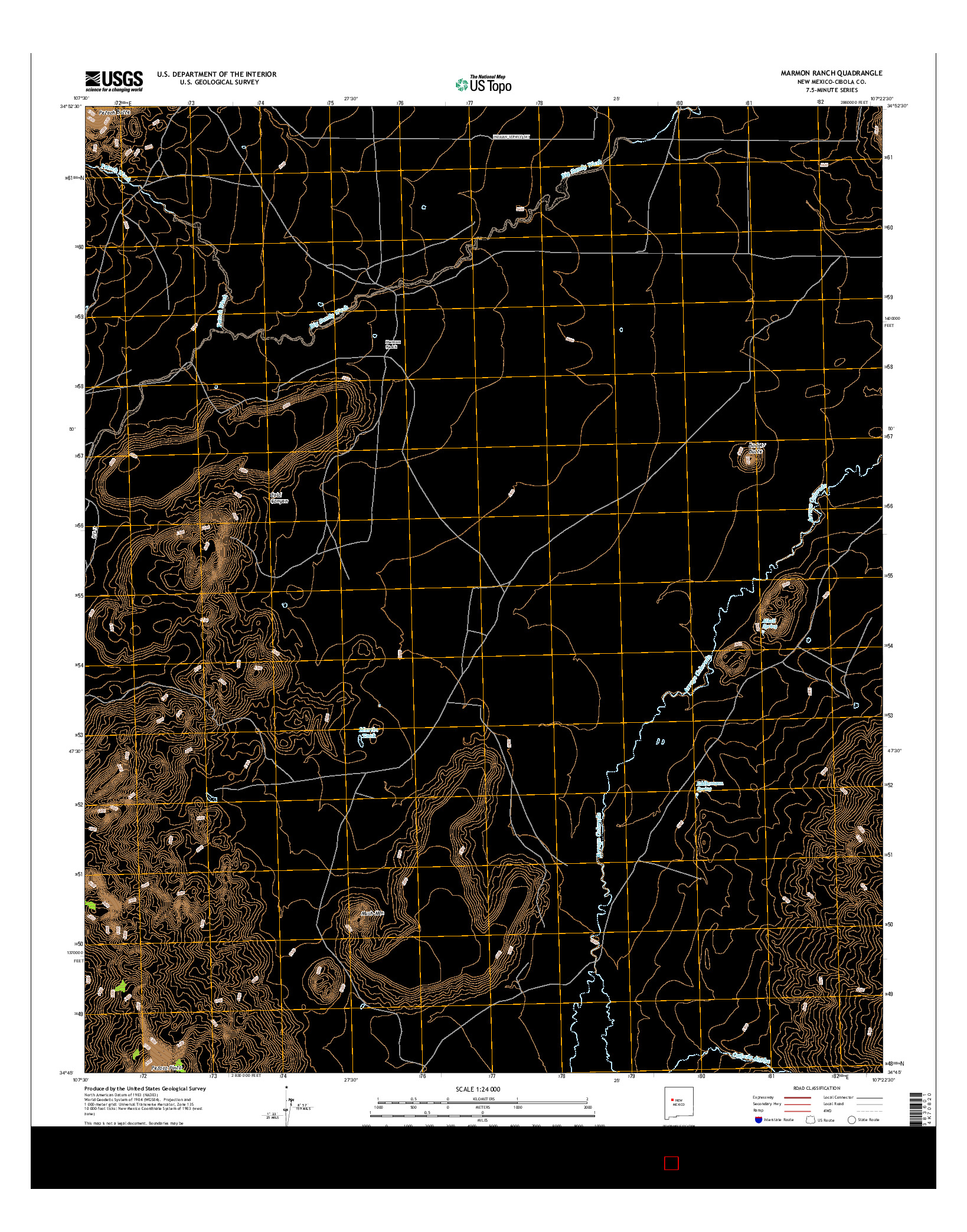 USGS US TOPO 7.5-MINUTE MAP FOR MARMON RANCH, NM 2017