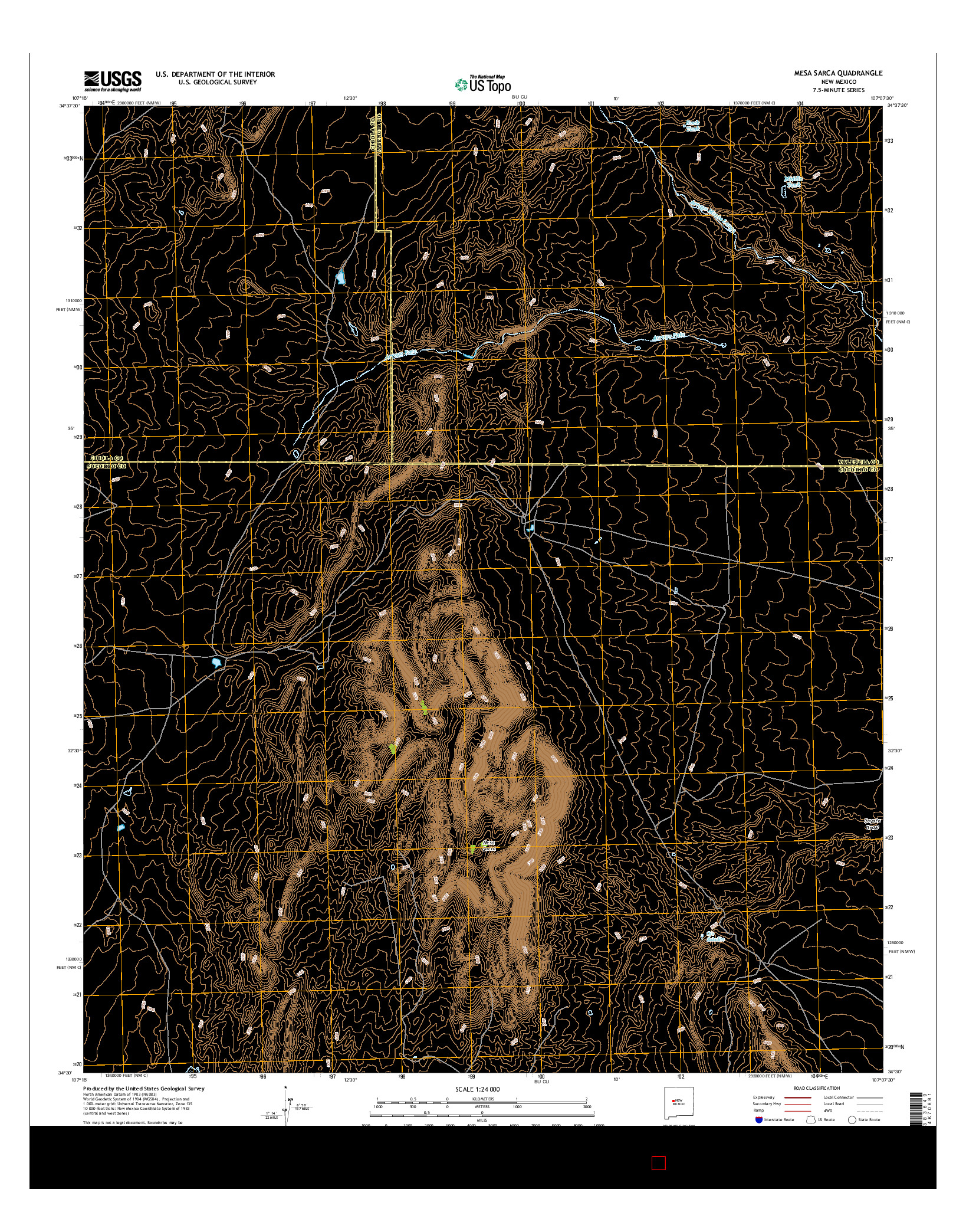 USGS US TOPO 7.5-MINUTE MAP FOR MESA SARCA, NM 2017