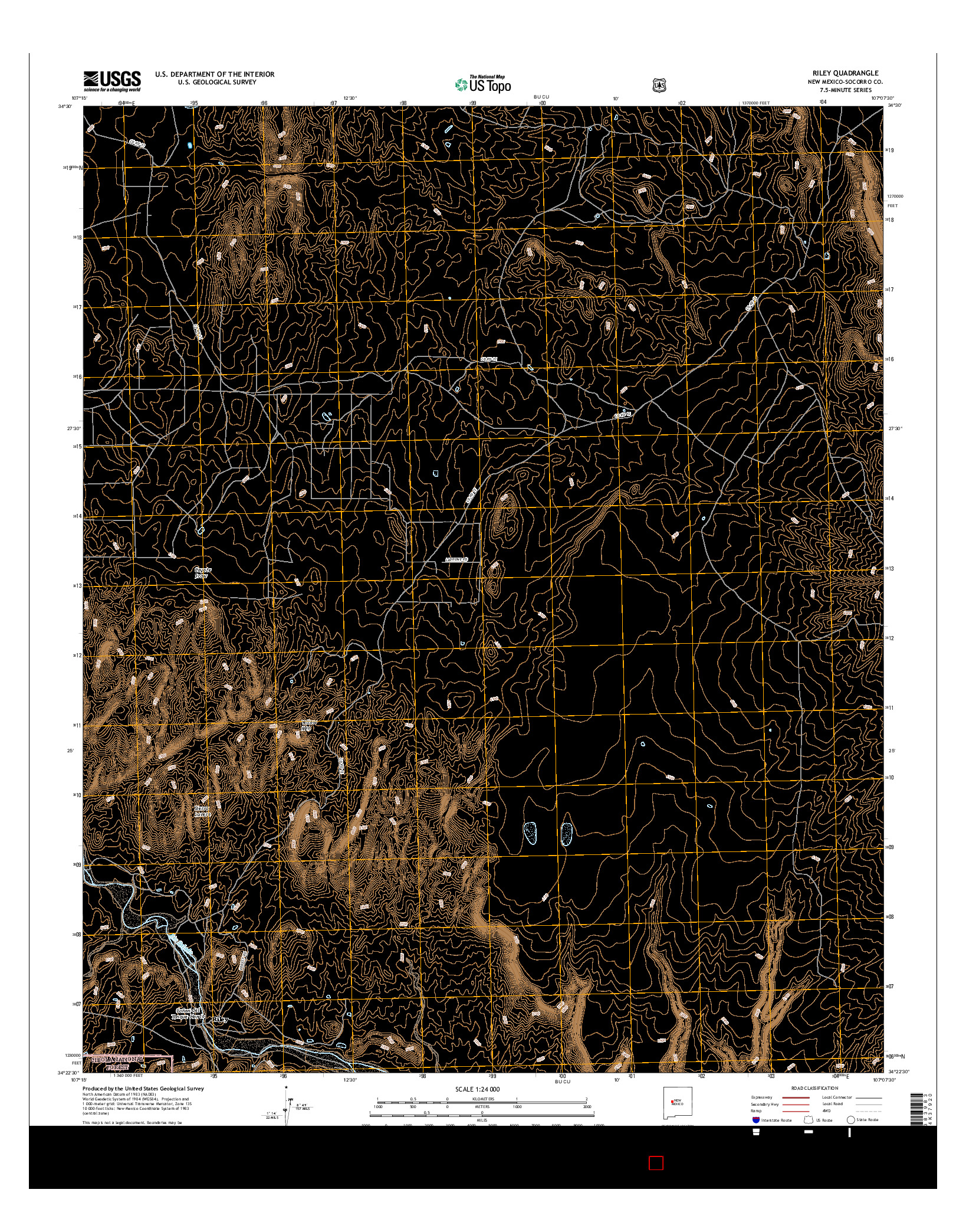 USGS US TOPO 7.5-MINUTE MAP FOR RILEY, NM 2017