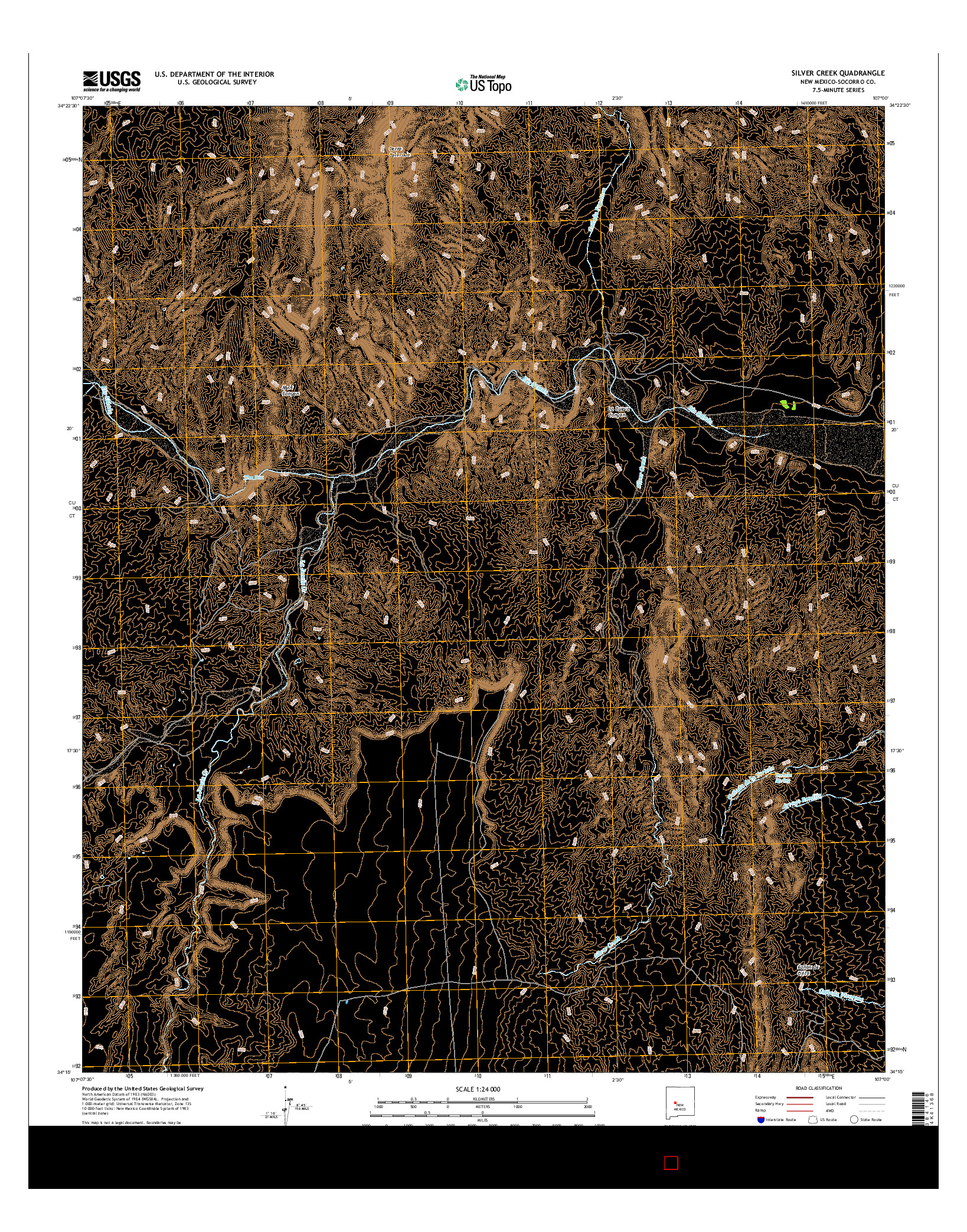 USGS US TOPO 7.5-MINUTE MAP FOR SILVER CREEK, NM 2017