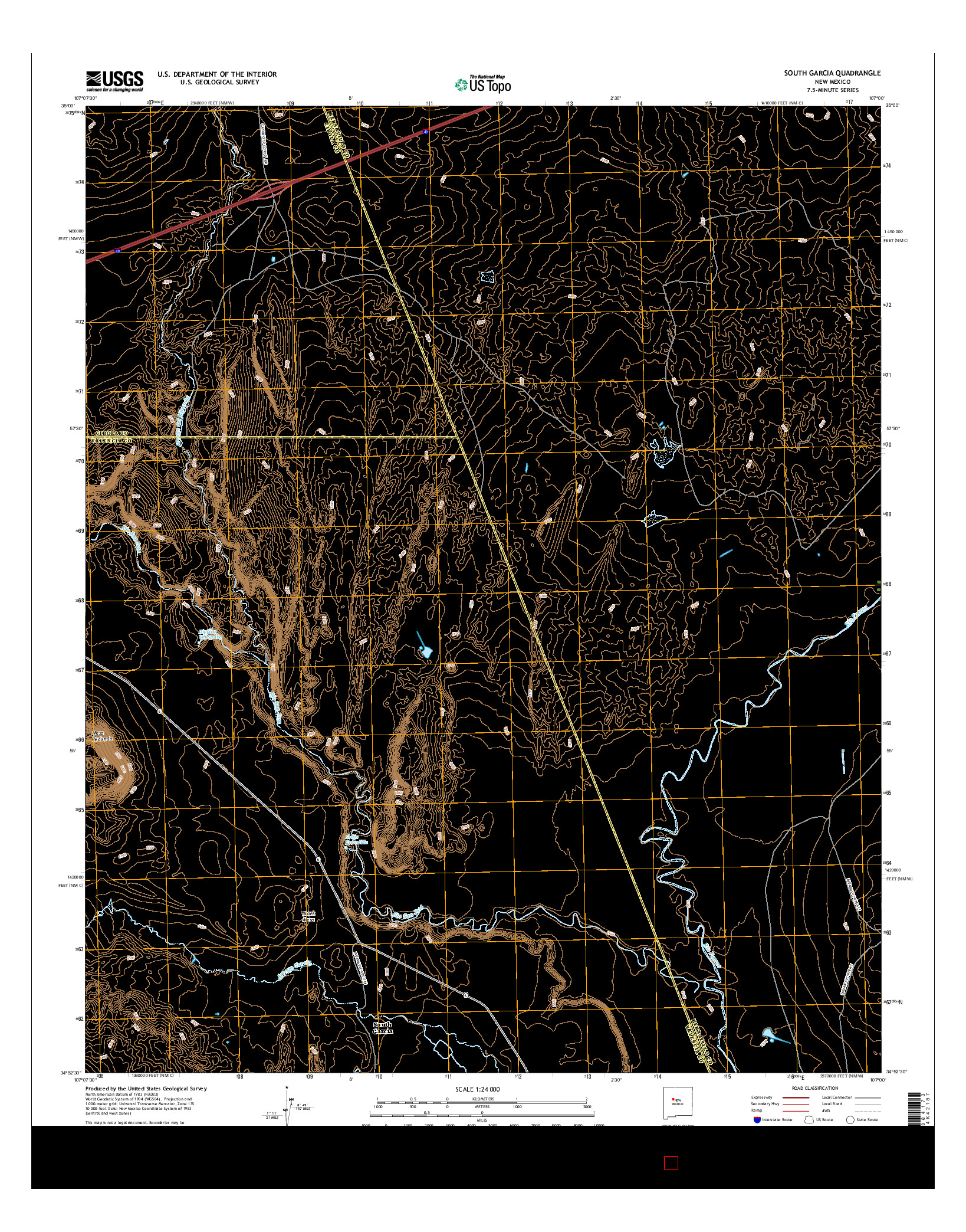 USGS US TOPO 7.5-MINUTE MAP FOR SOUTH GARCIA, NM 2017