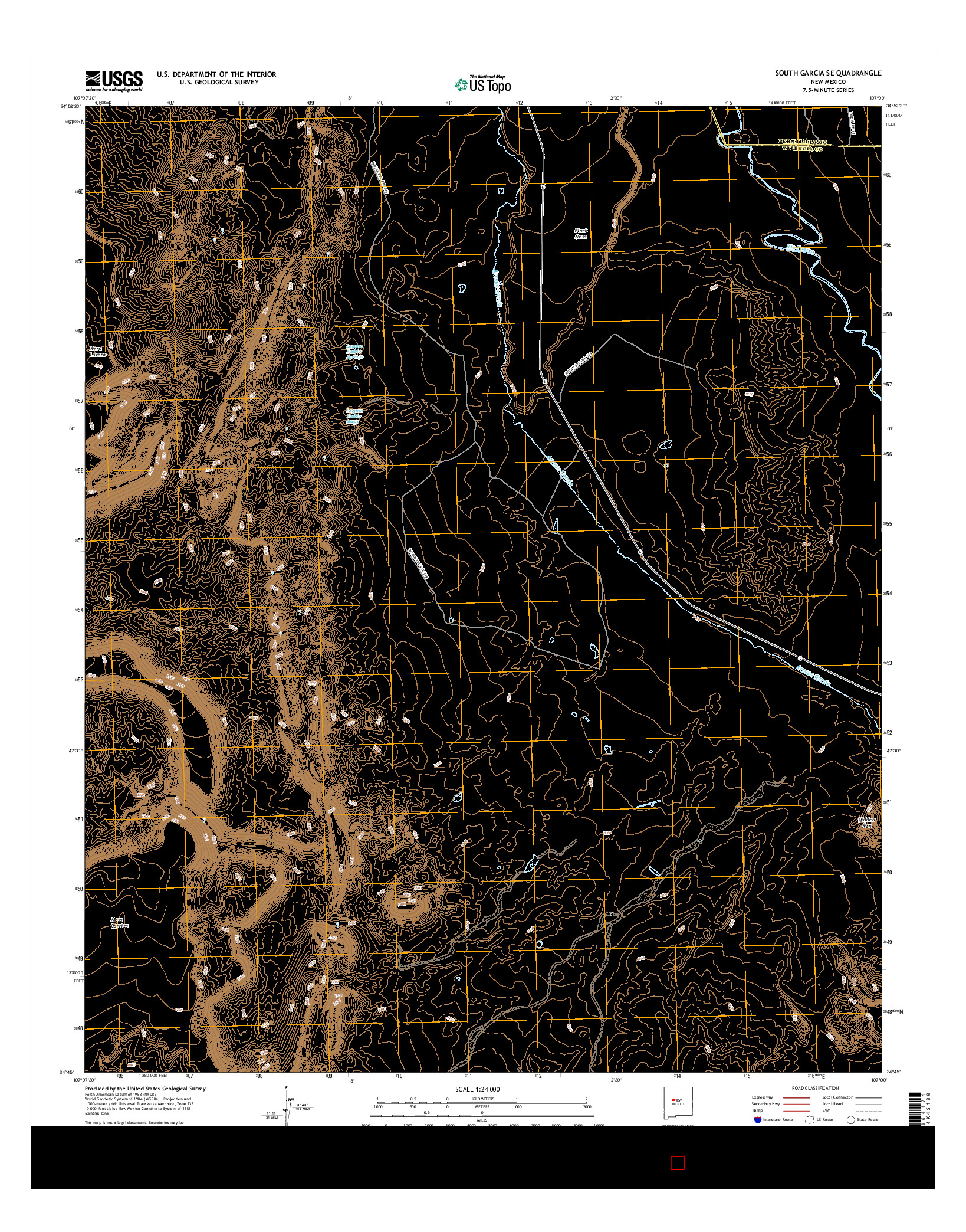 USGS US TOPO 7.5-MINUTE MAP FOR SOUTH GARCIA SE, NM 2017