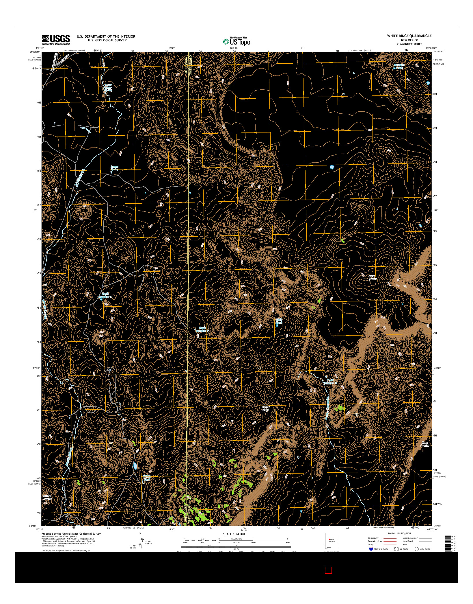 USGS US TOPO 7.5-MINUTE MAP FOR WHITE RIDGE, NM 2017