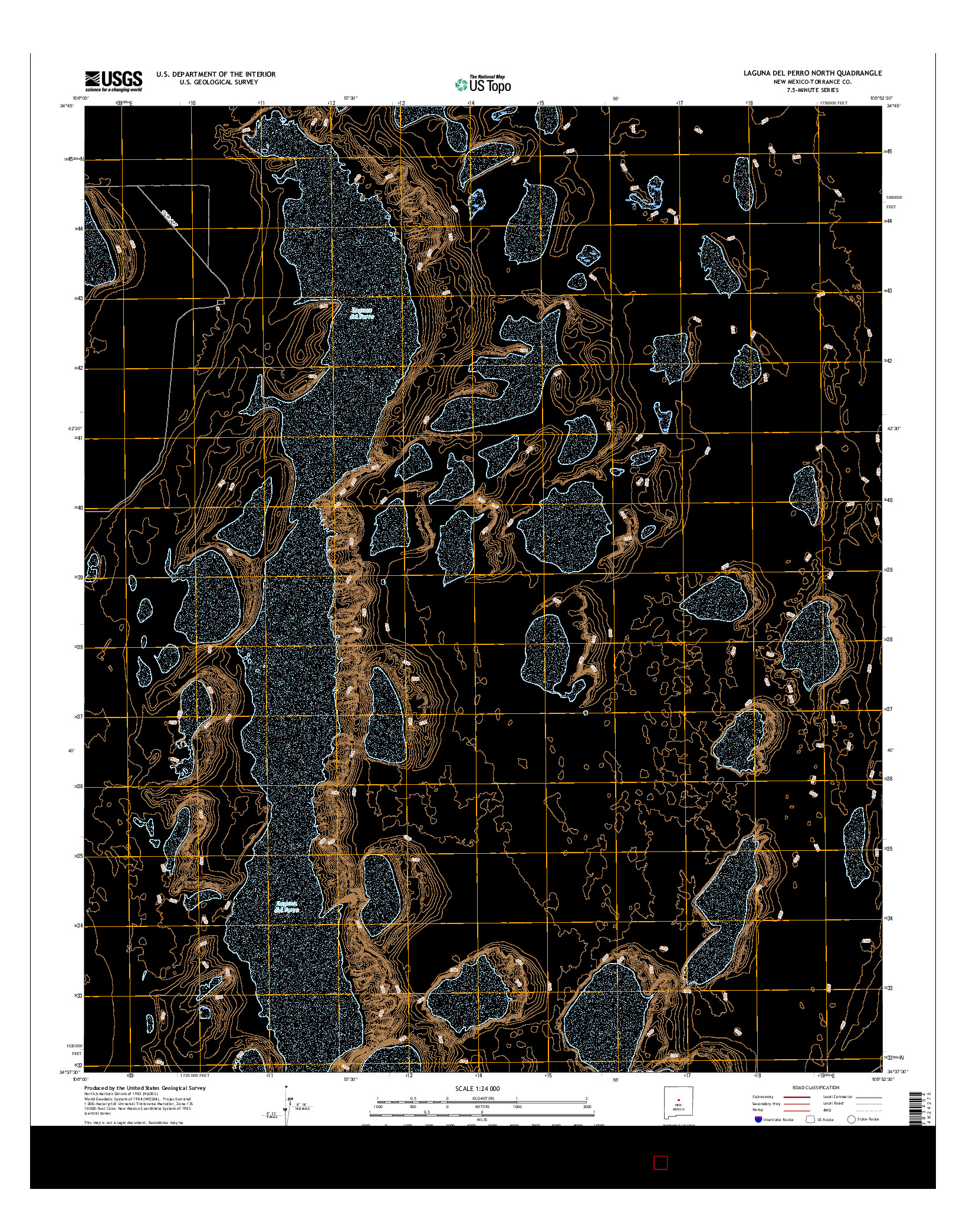 USGS US TOPO 7.5-MINUTE MAP FOR LAGUNA DEL PERRO NORTH, NM 2017