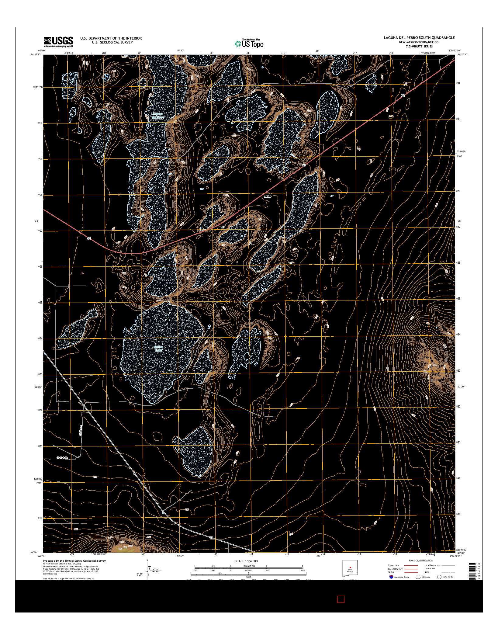 USGS US TOPO 7.5-MINUTE MAP FOR LAGUNA DEL PERRO SOUTH, NM 2017