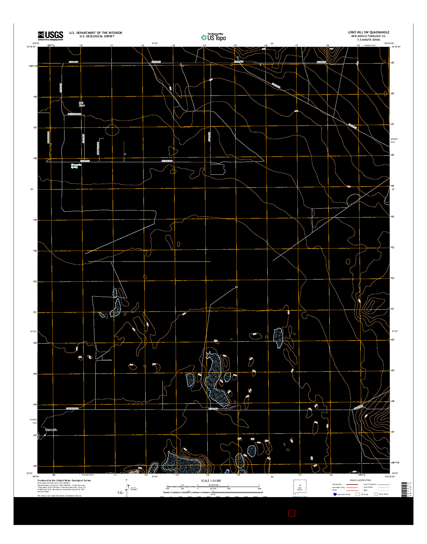 USGS US TOPO 7.5-MINUTE MAP FOR LOBO HILL SW, NM 2017