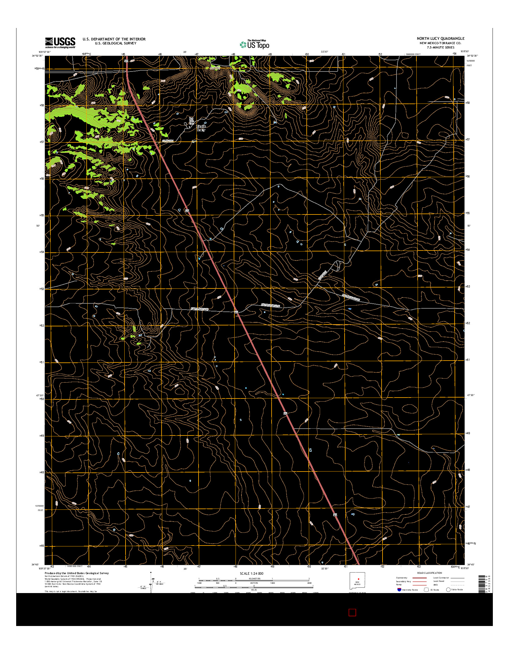 USGS US TOPO 7.5-MINUTE MAP FOR NORTH LUCY, NM 2017