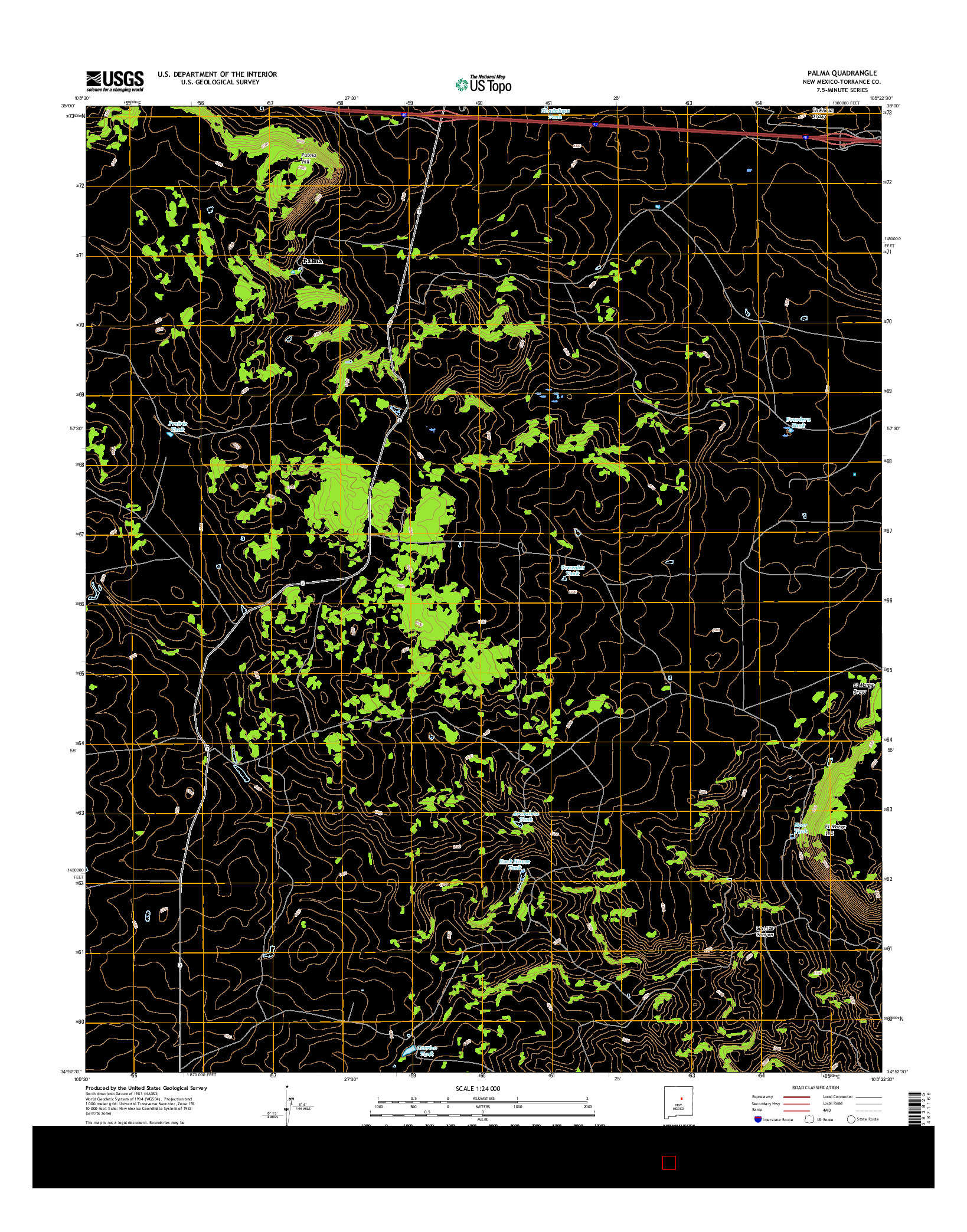 USGS US TOPO 7.5-MINUTE MAP FOR PALMA, NM 2017