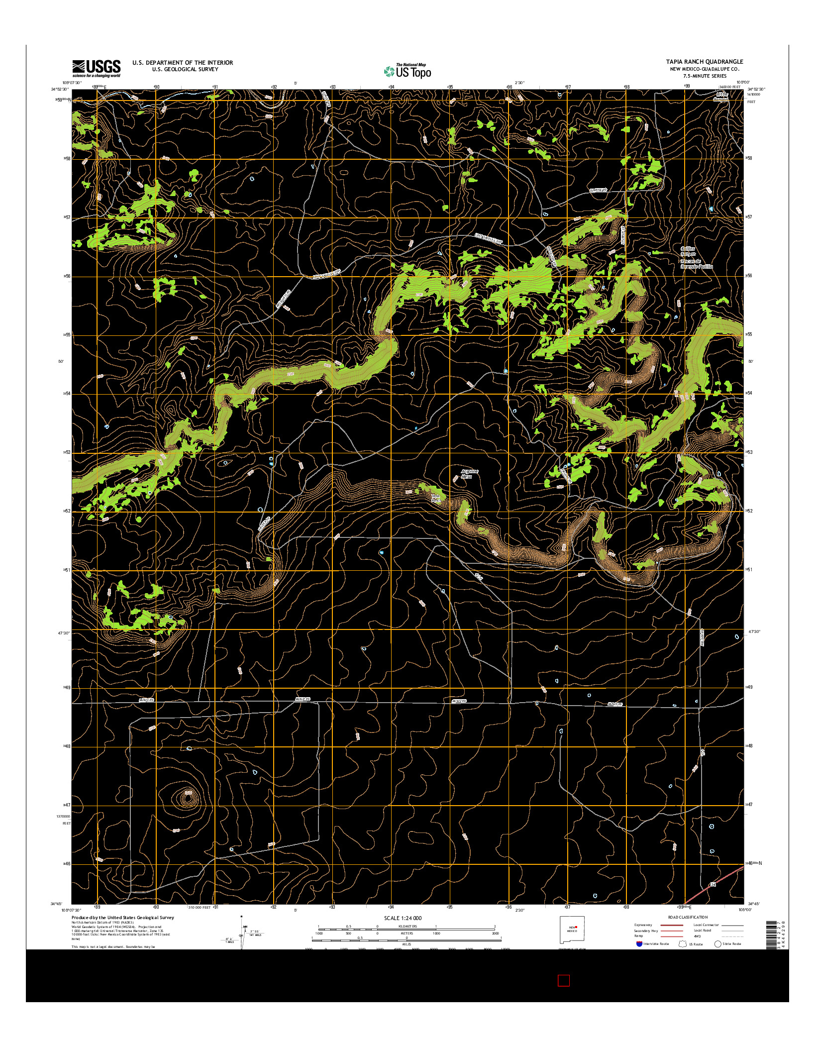 USGS US TOPO 7.5-MINUTE MAP FOR TAPIA RANCH, NM 2017