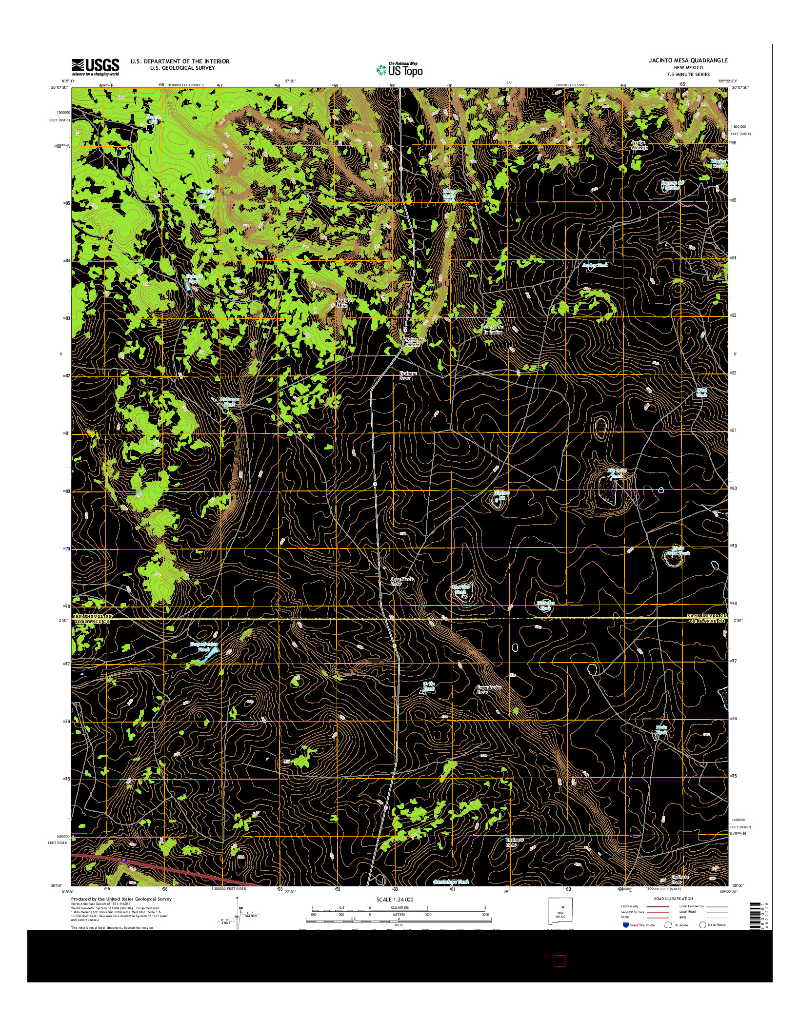 USGS US TOPO 7.5-MINUTE MAP FOR JACINTO MESA, NM 2017