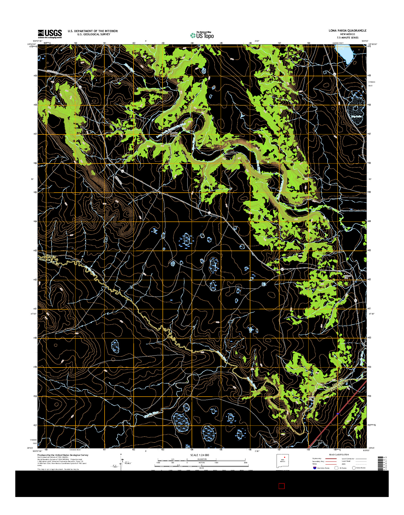 USGS US TOPO 7.5-MINUTE MAP FOR LOMA PARDA, NM 2017