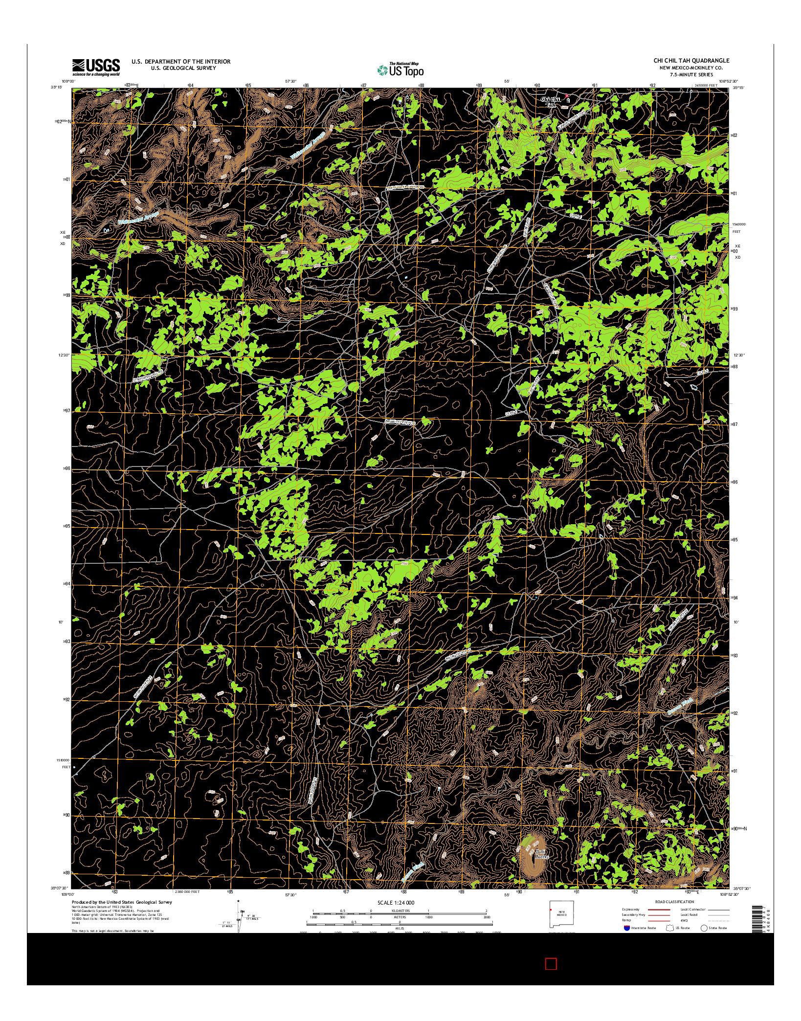 USGS US TOPO 7.5-MINUTE MAP FOR CHI CHIL TAH, NM 2017