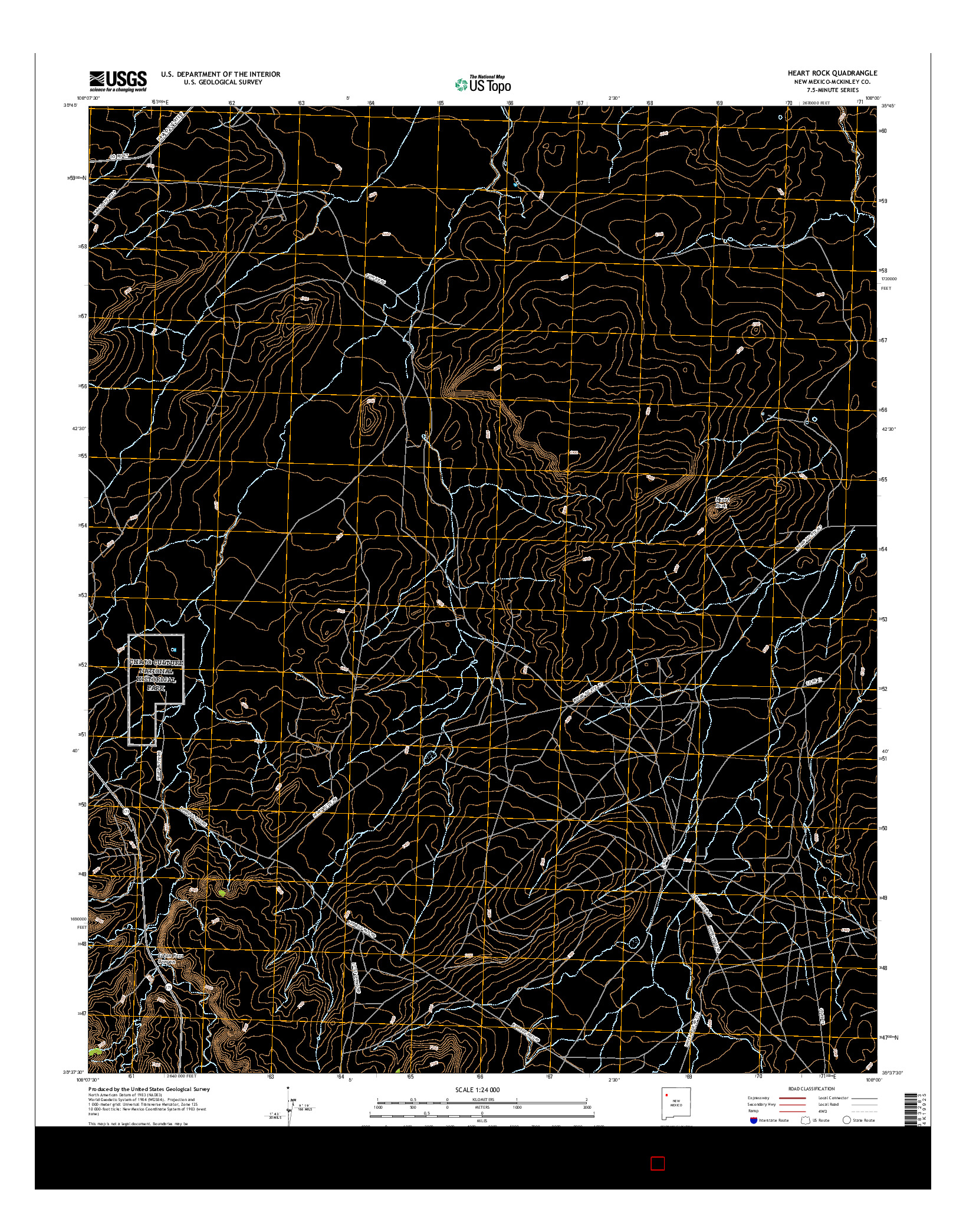 USGS US TOPO 7.5-MINUTE MAP FOR HEART ROCK, NM 2017