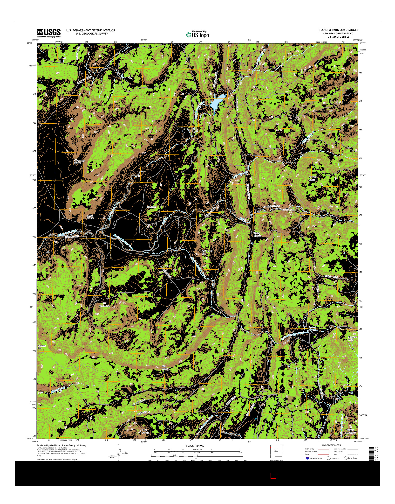 USGS US TOPO 7.5-MINUTE MAP FOR TODILTO PARK, NM 2017