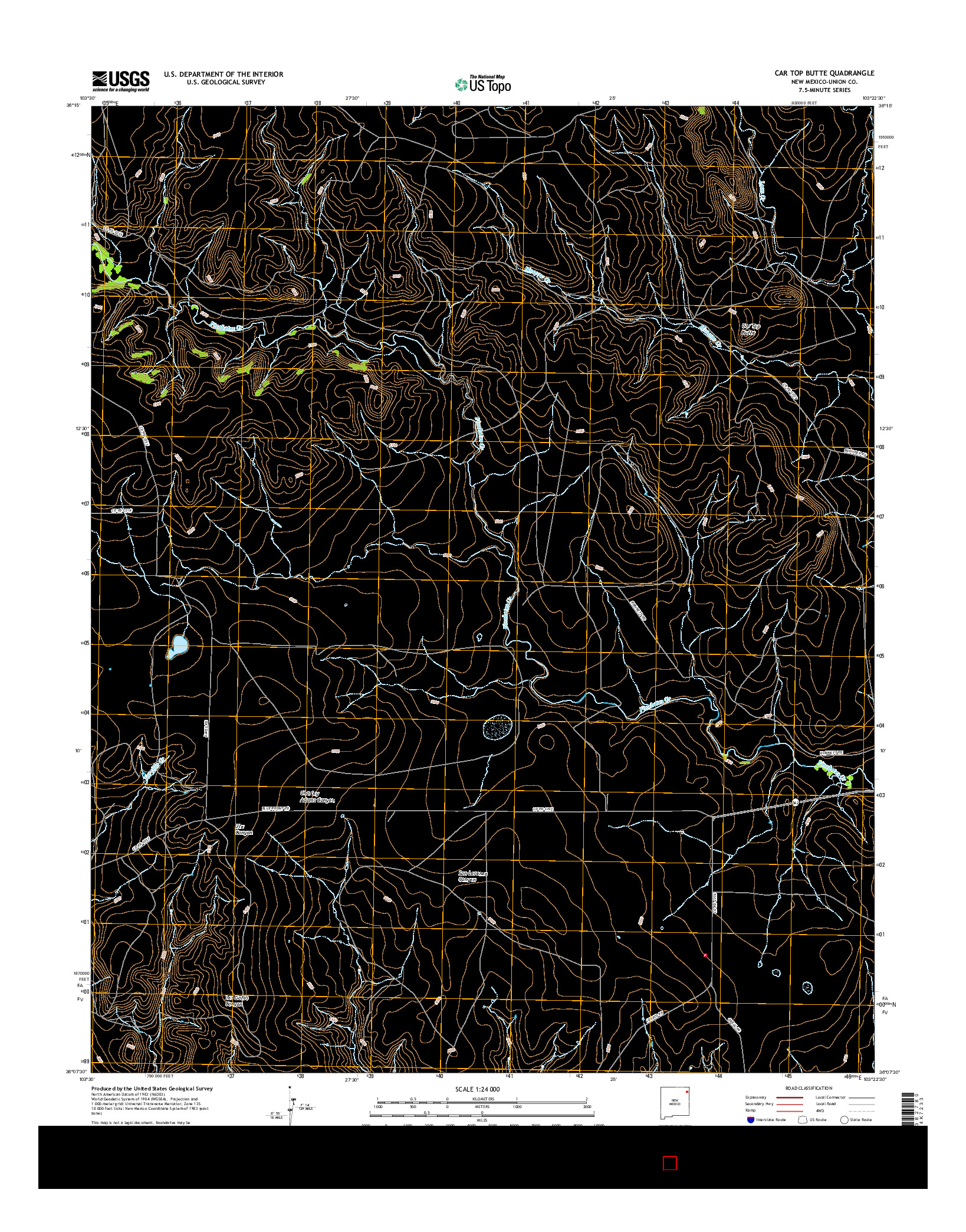 USGS US TOPO 7.5-MINUTE MAP FOR CAR TOP BUTTE, NM 2017