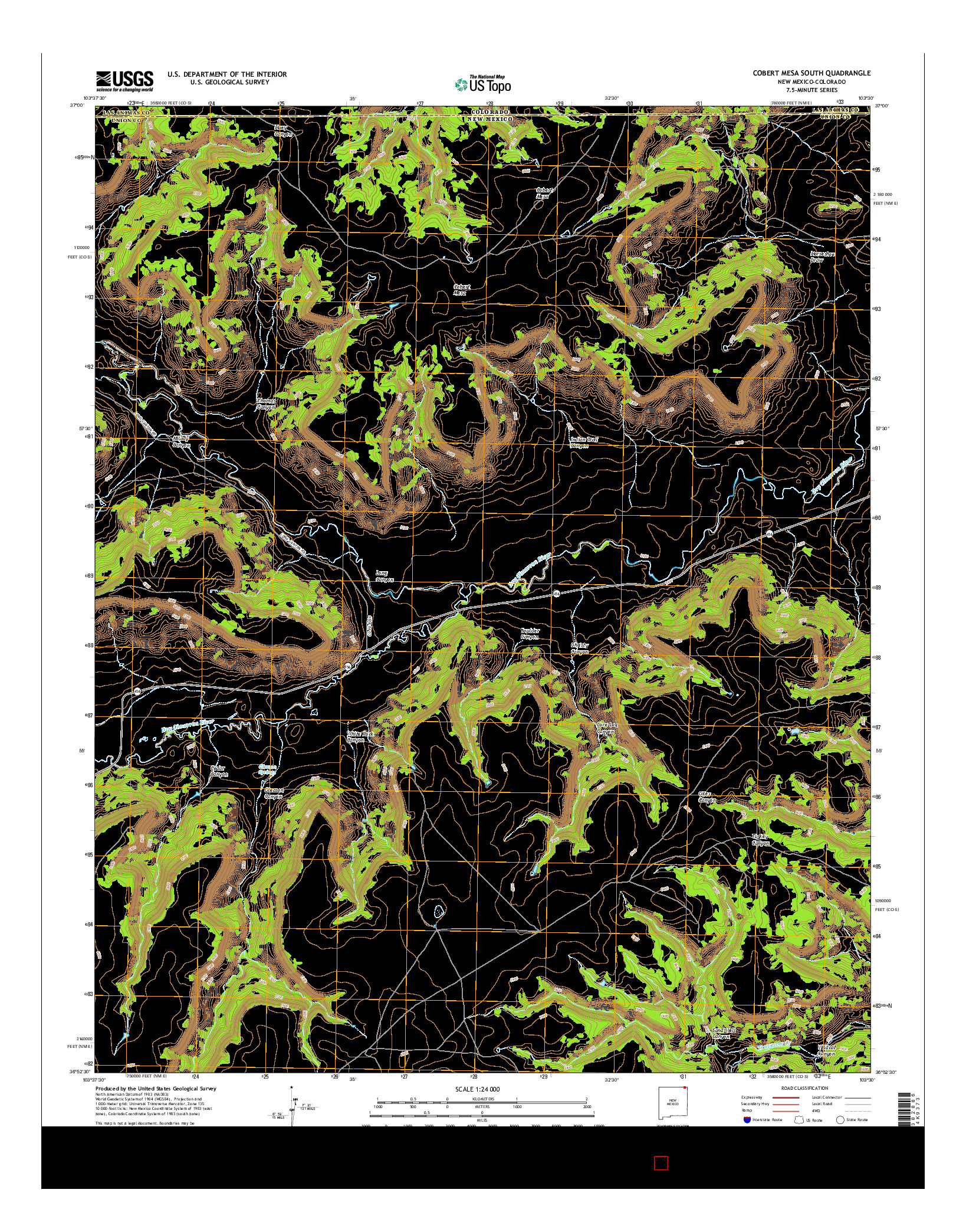 USGS US TOPO 7.5-MINUTE MAP FOR COBERT MESA SOUTH, NM-CO 2017