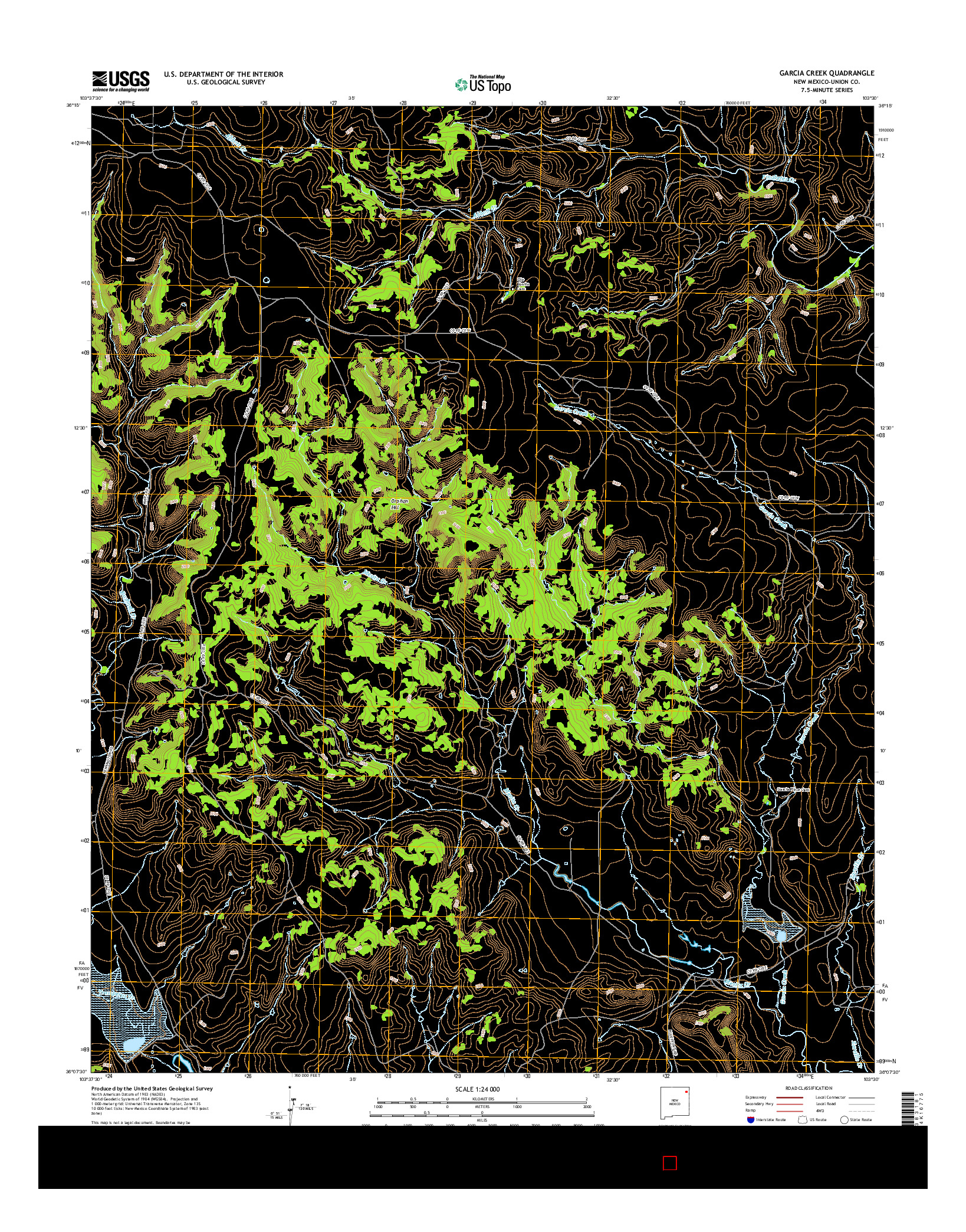 USGS US TOPO 7.5-MINUTE MAP FOR GARCIA CREEK, NM 2017