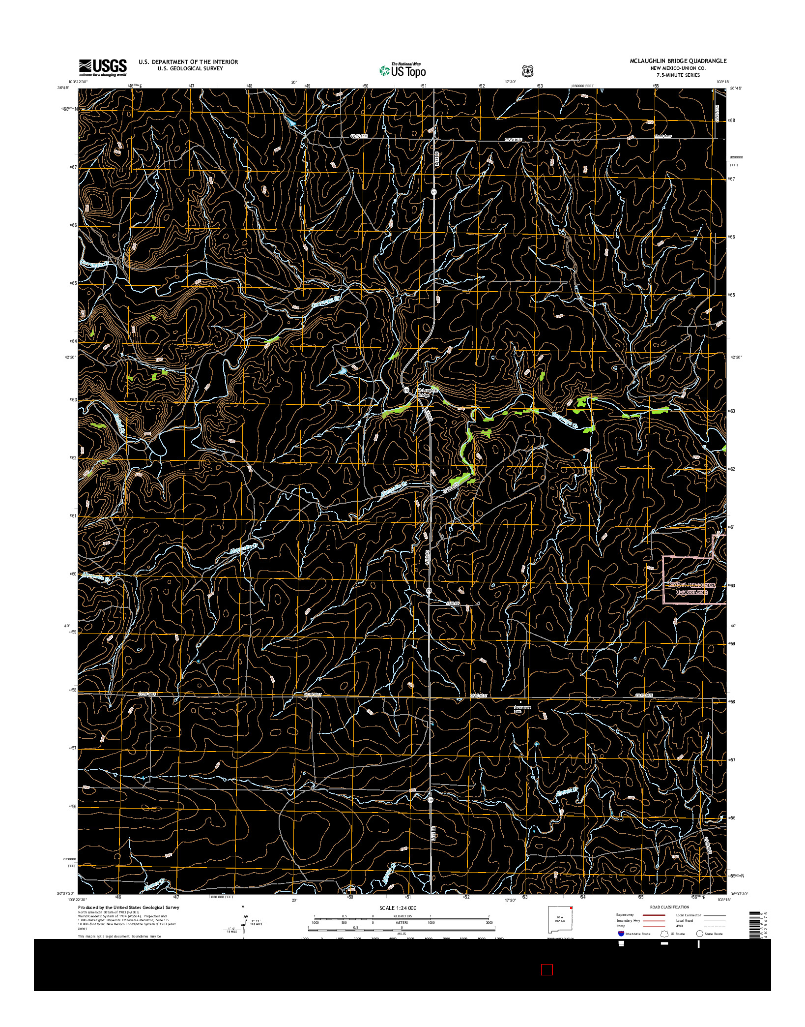 USGS US TOPO 7.5-MINUTE MAP FOR MCLAUGHLIN BRIDGE, NM 2017