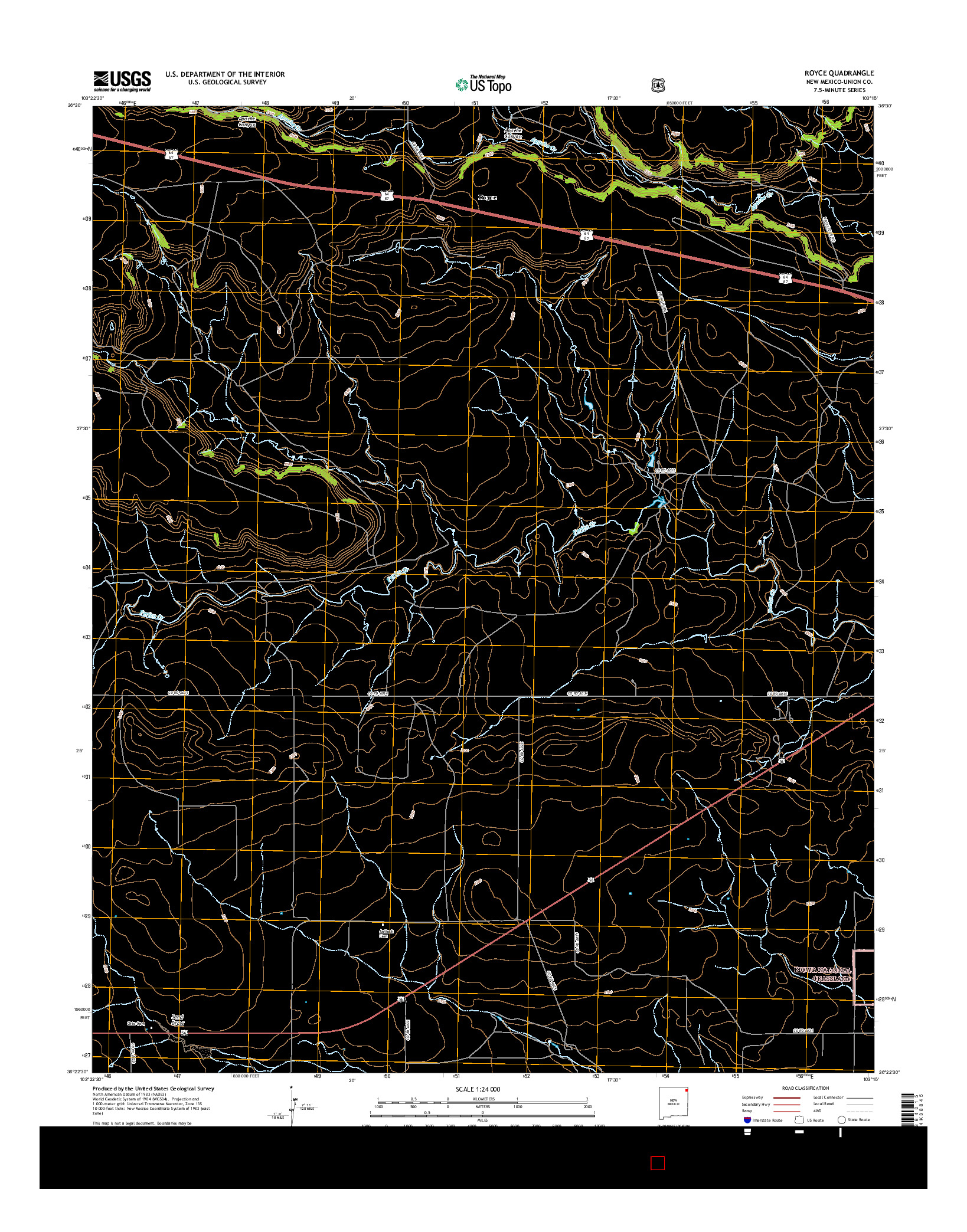 USGS US TOPO 7.5-MINUTE MAP FOR ROYCE, NM 2017