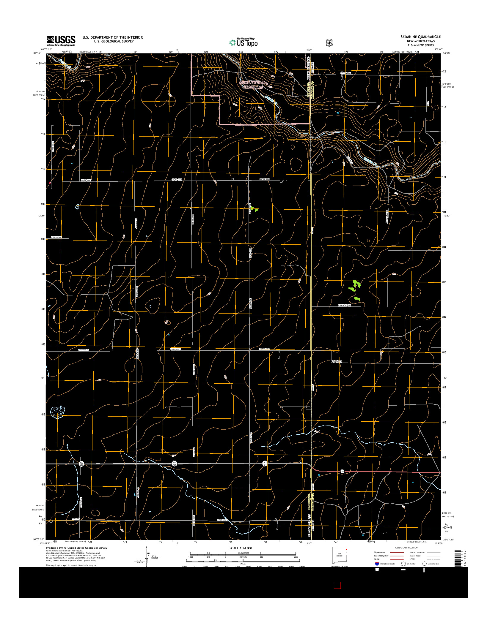USGS US TOPO 7.5-MINUTE MAP FOR SEDAN NE, NM-TX 2017