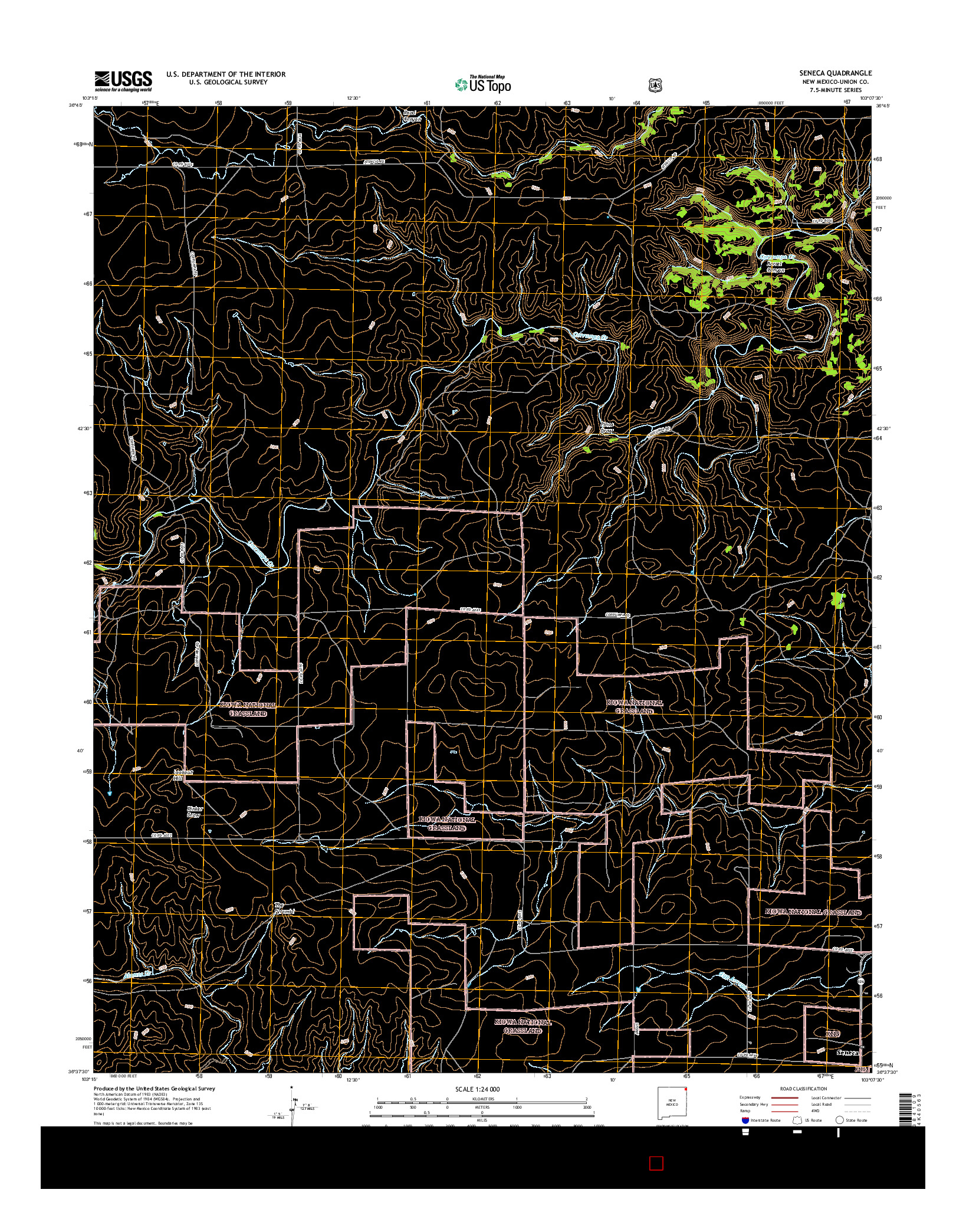 USGS US TOPO 7.5-MINUTE MAP FOR SENECA, NM 2017