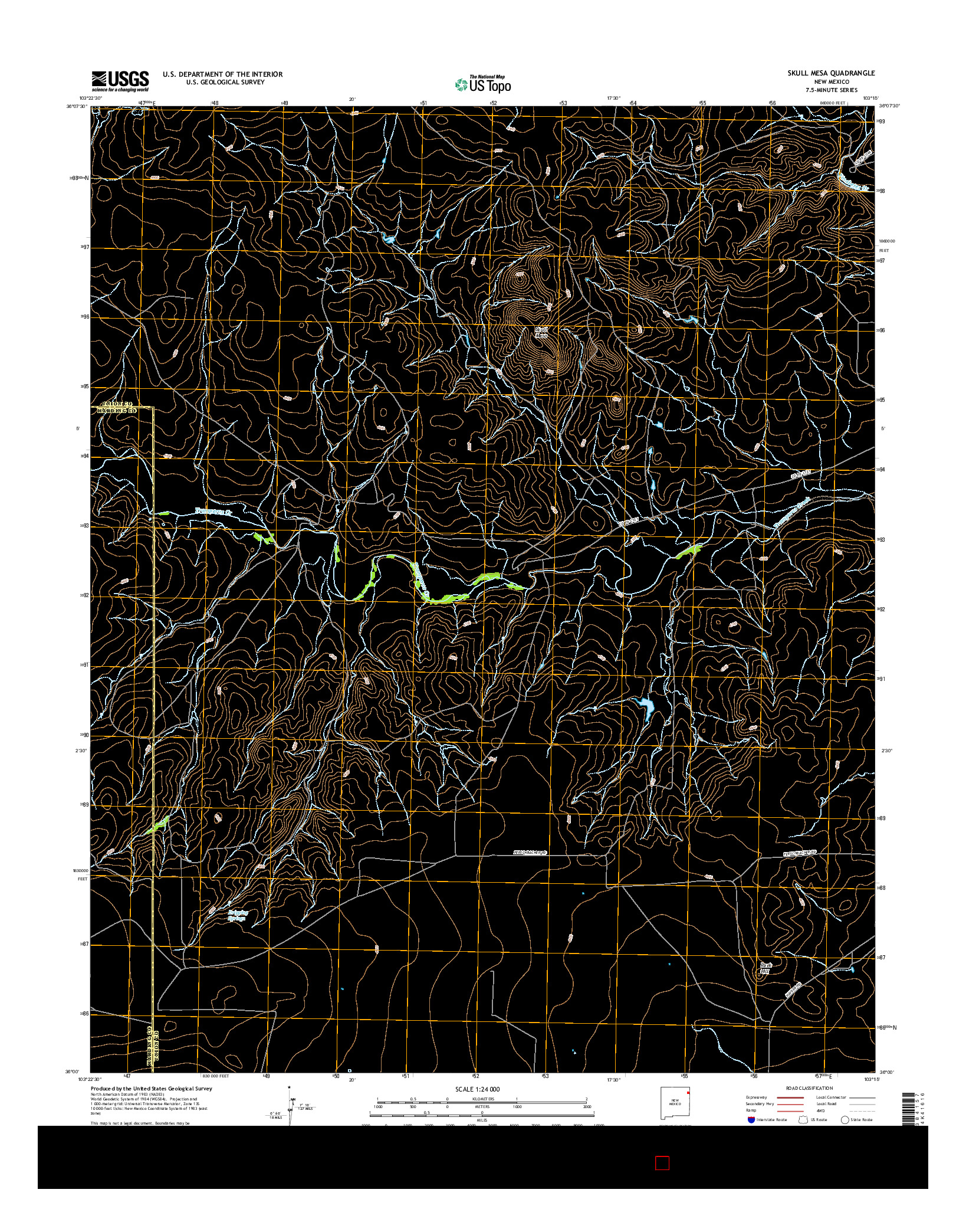 USGS US TOPO 7.5-MINUTE MAP FOR SKULL MESA, NM 2017