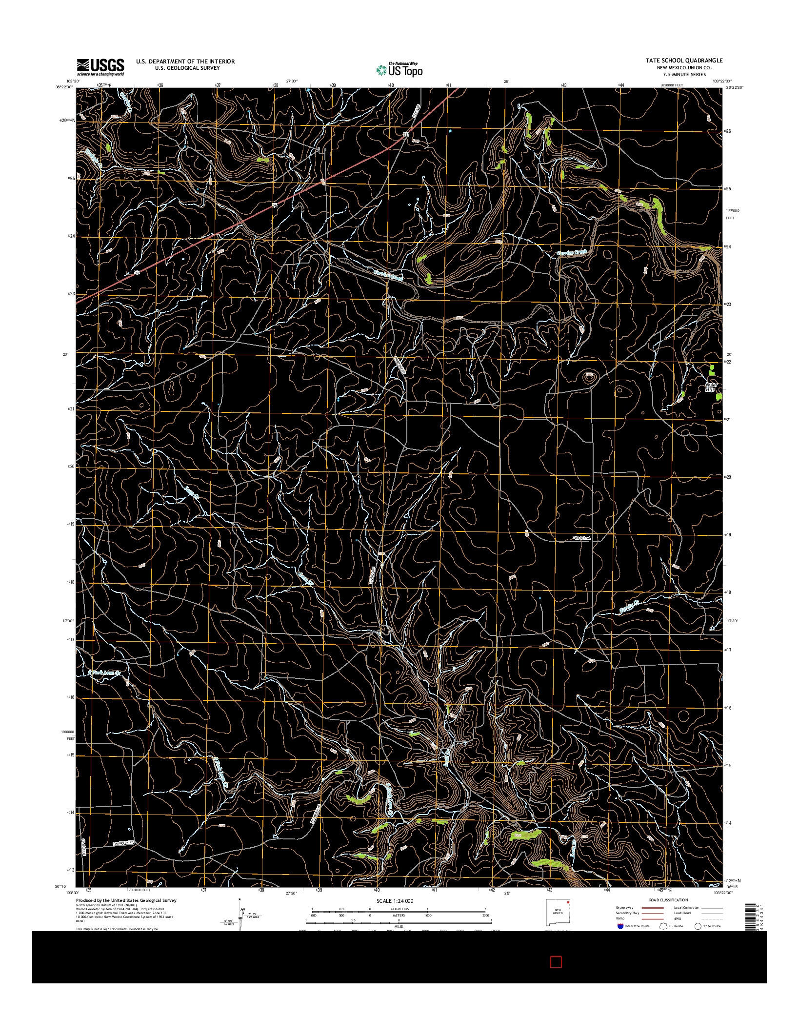 USGS US TOPO 7.5-MINUTE MAP FOR TATE SCHOOL, NM 2017