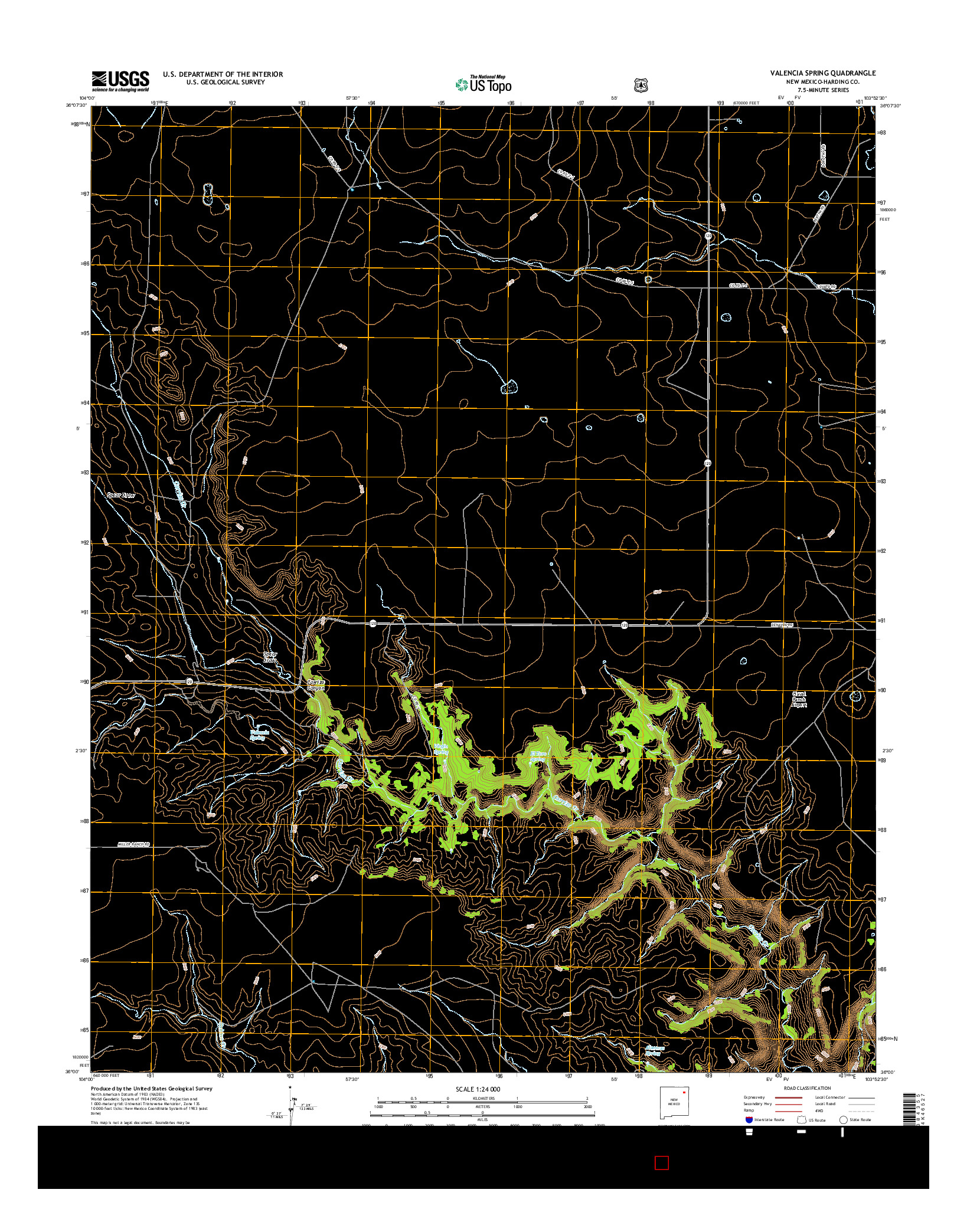 USGS US TOPO 7.5-MINUTE MAP FOR VALENCIA SPRING, NM 2017