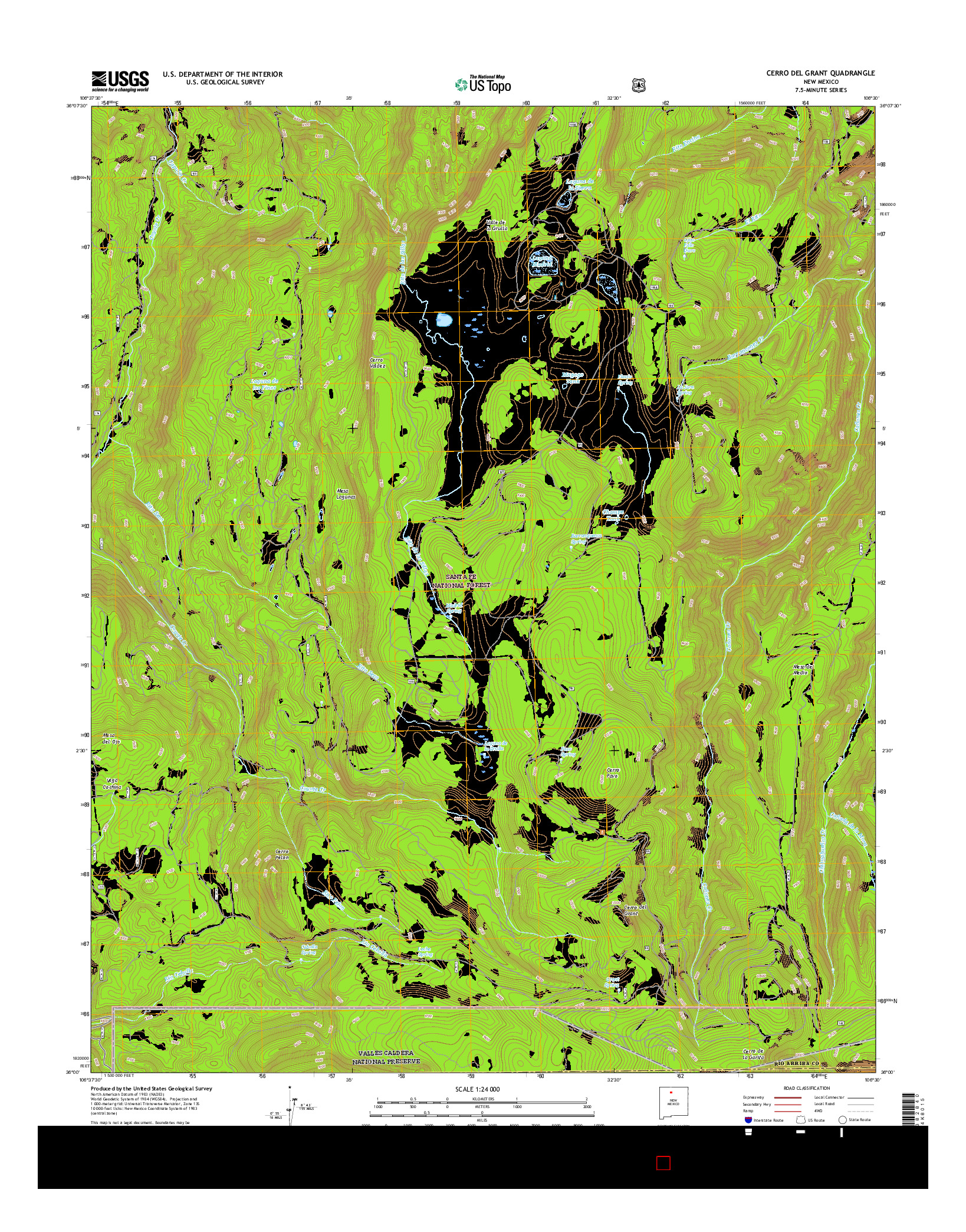 USGS US TOPO 7.5-MINUTE MAP FOR CERRO DEL GRANT, NM 2017