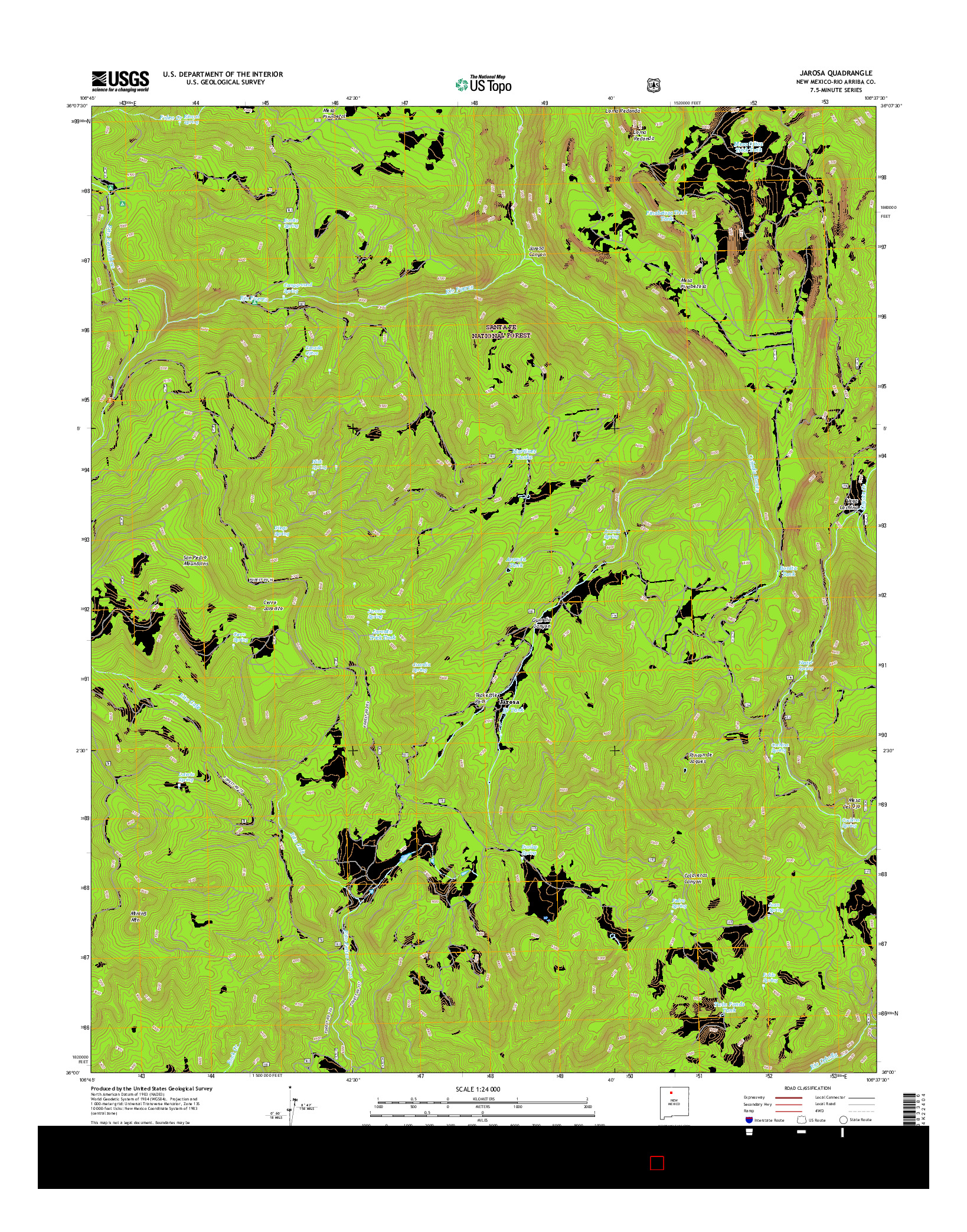 USGS US TOPO 7.5-MINUTE MAP FOR JAROSA, NM 2017