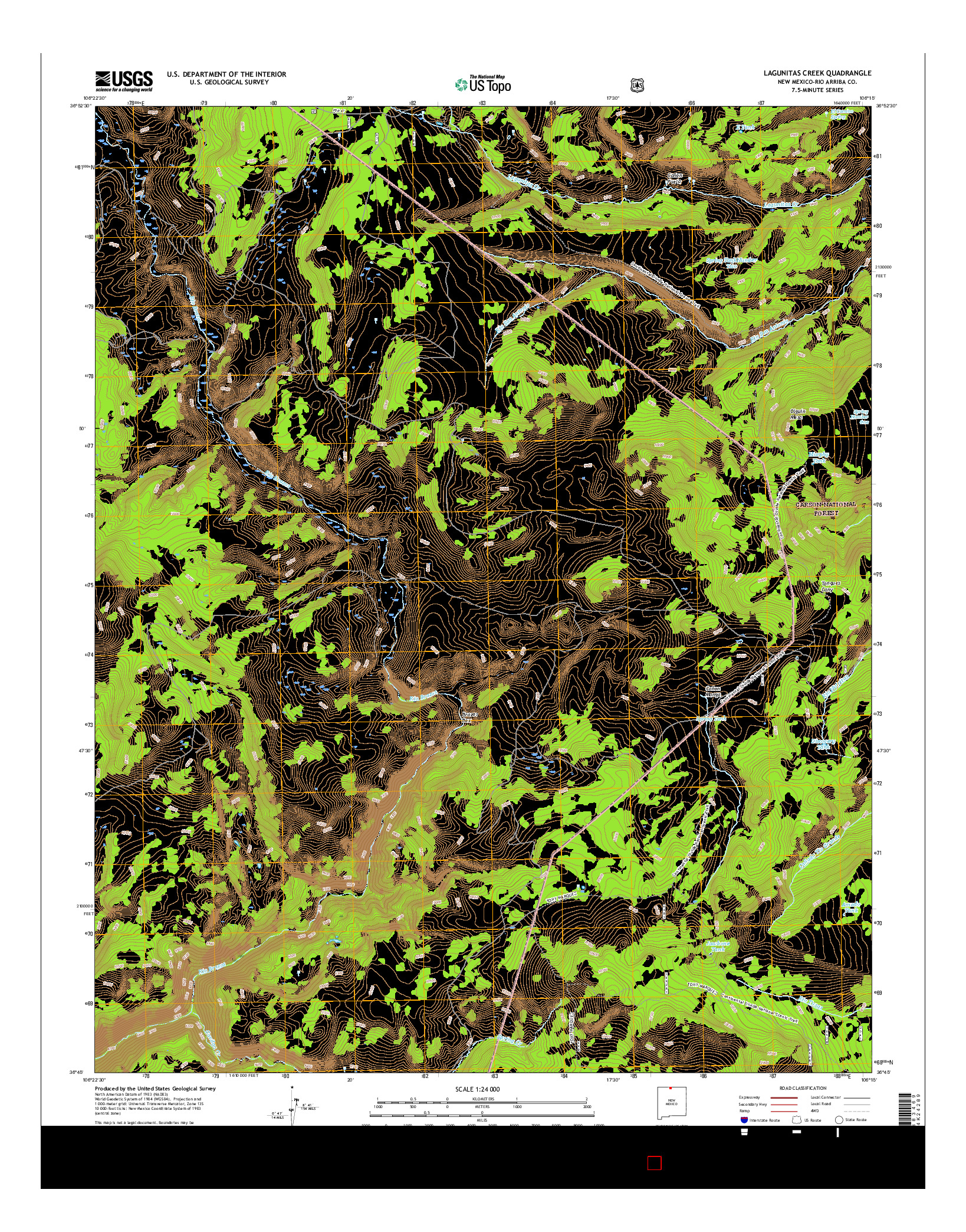 USGS US TOPO 7.5-MINUTE MAP FOR LAGUNITAS CREEK, NM 2017